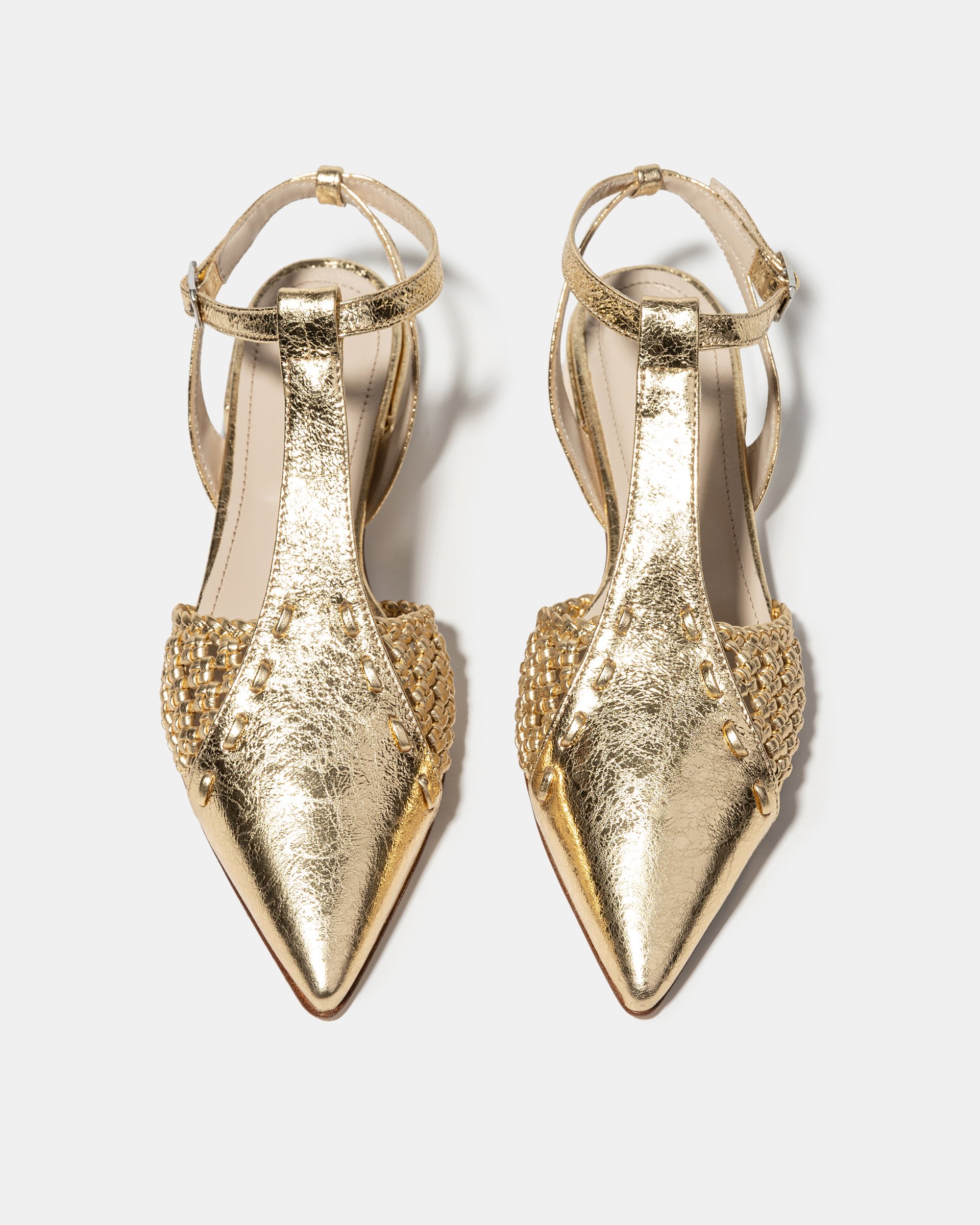 Золотистые туфли из натуральной кожи - Image 3 of 4