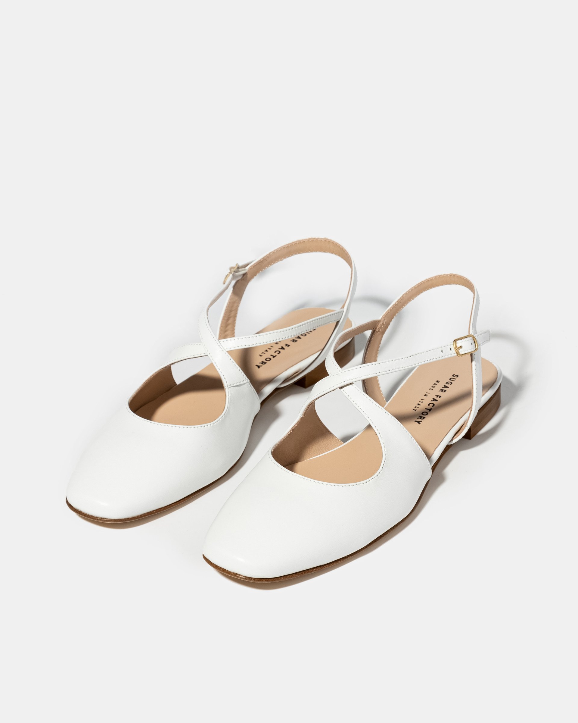 Белые кожаные туфли с ремешками - Image 2 of 4