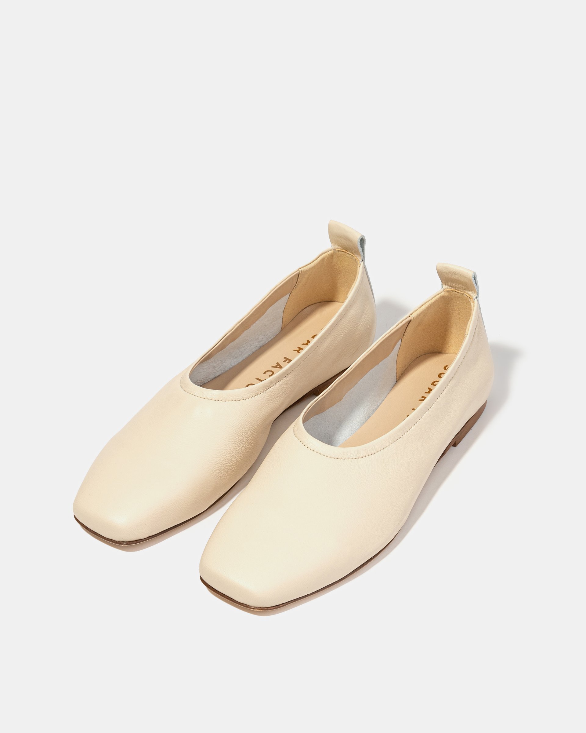 Кремово-бежевые балетки из натуральной кожи - Image 2 of 5