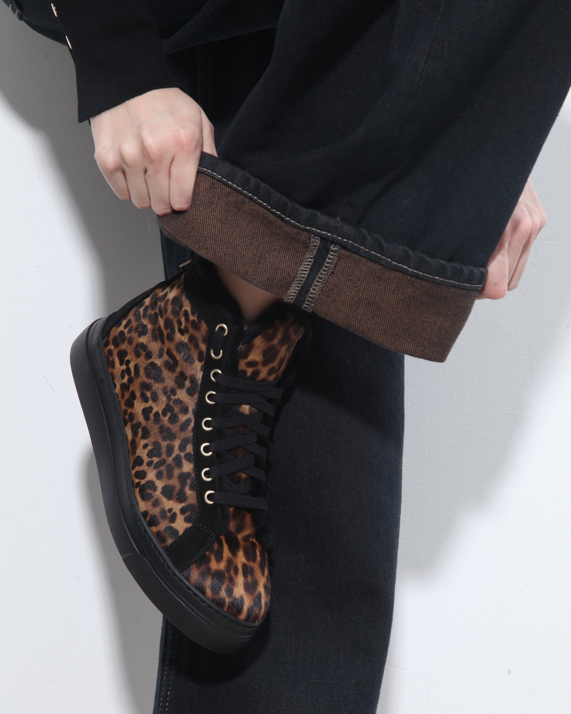 Кеды из натурального меха с леопардовым принтом - Image 5 of 7