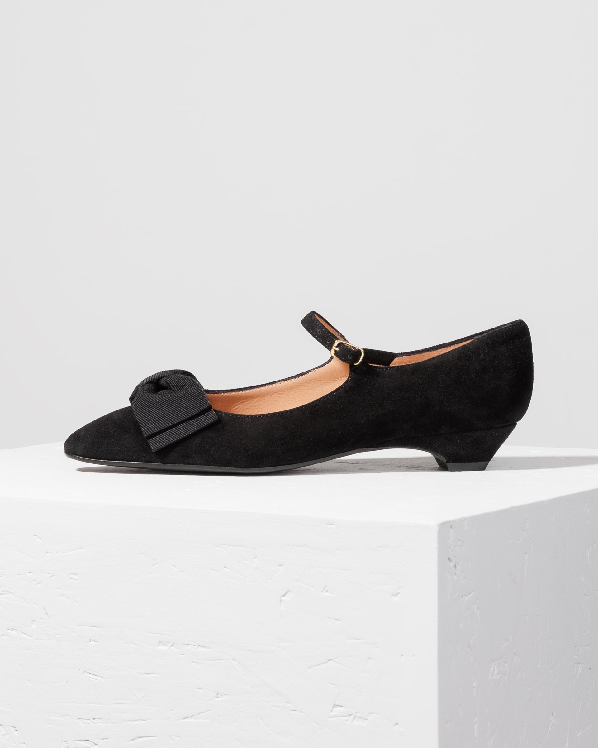 Черные замшевые туфли с бантом - Main image