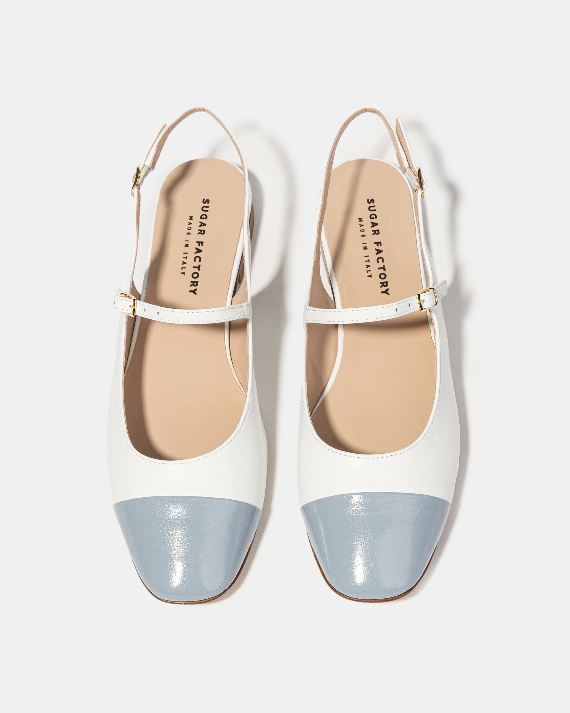 Бело-голубые кожаные туфли - Image 3 of 4