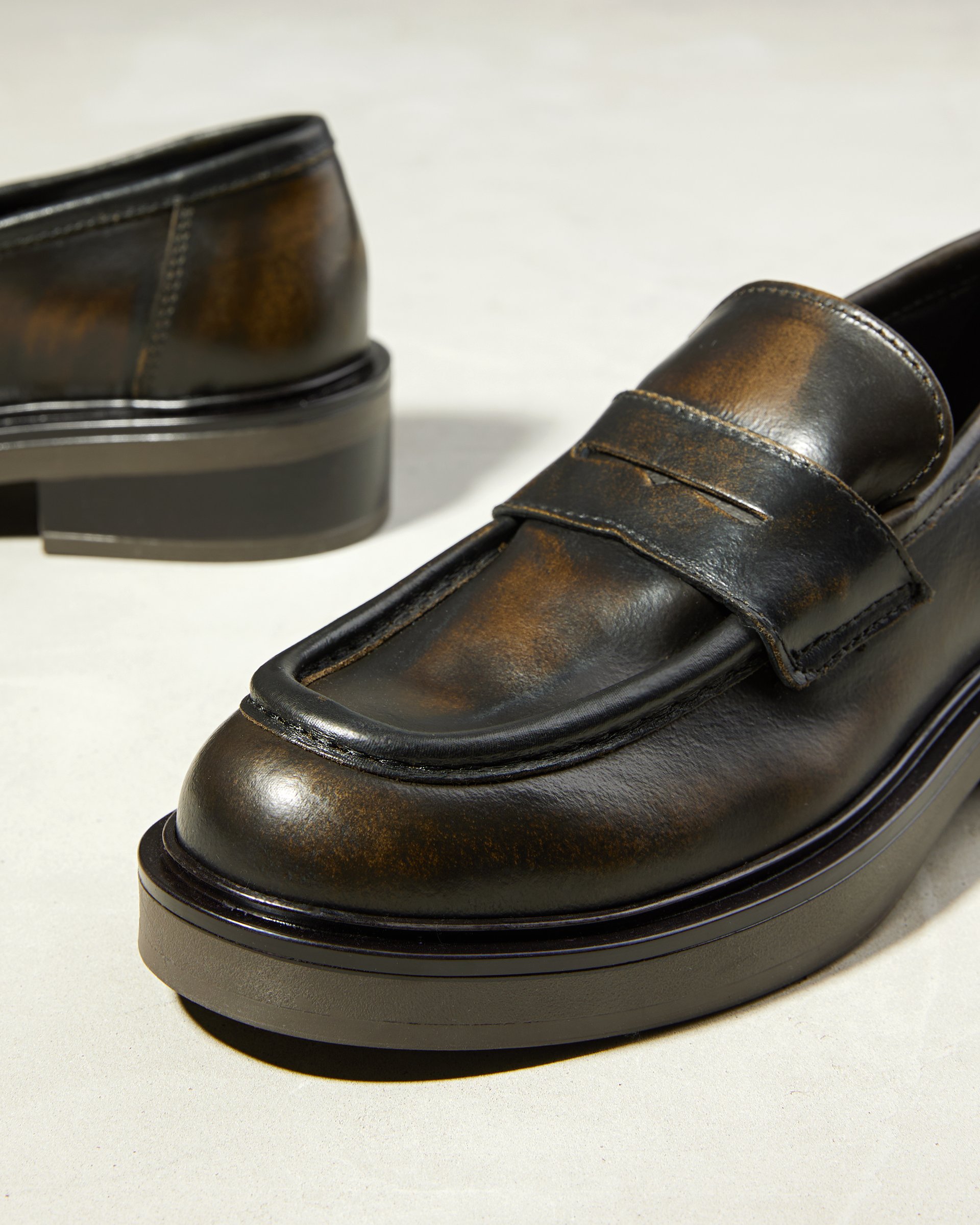 Темно-бордовые кожаные  классические лоферы - Image 3 of 6