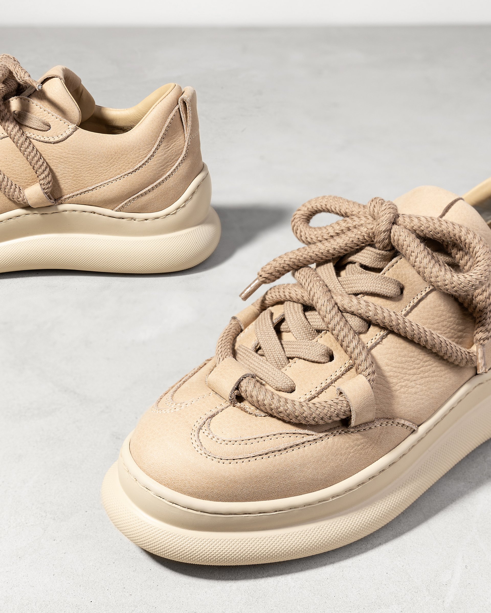 Бежевые кеды из натуральной кожи - Image 4 of 6