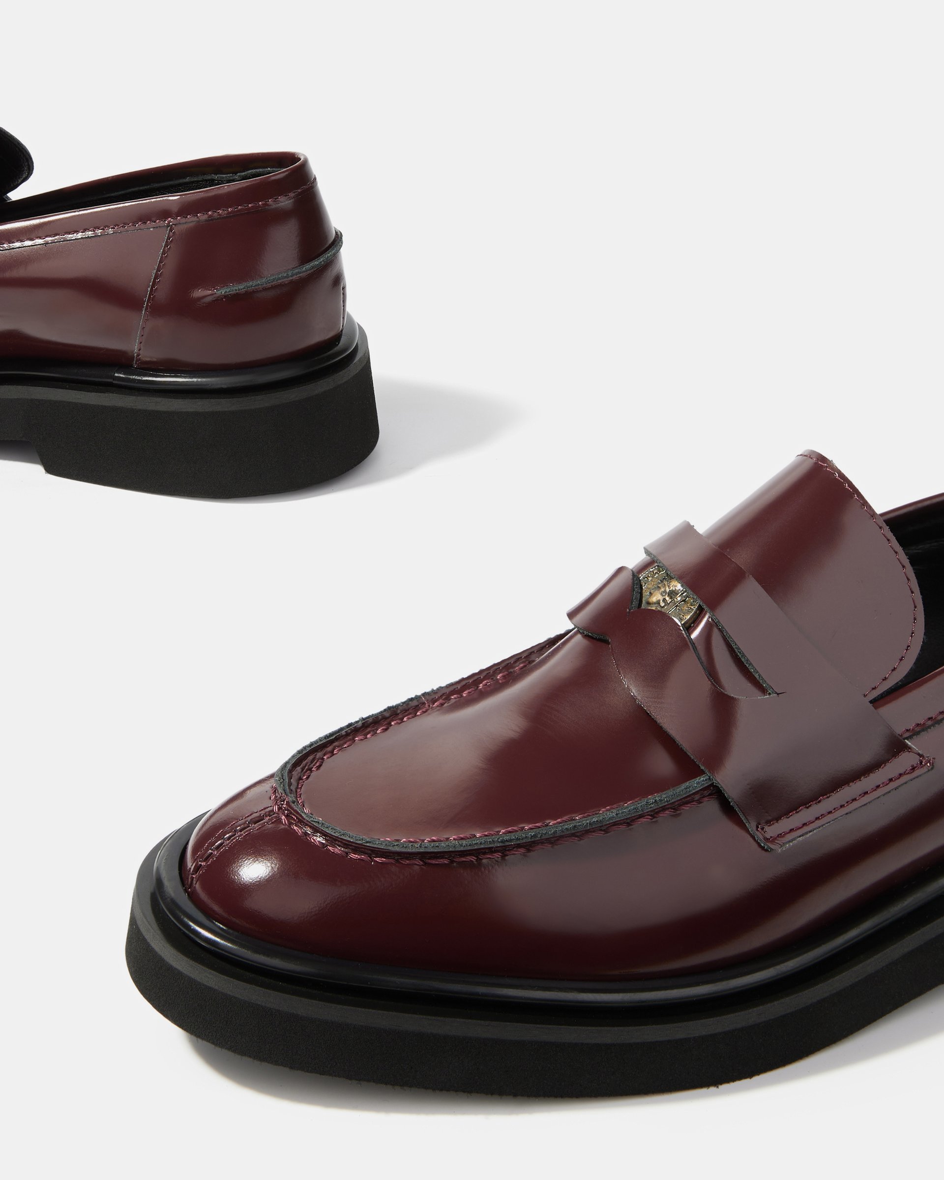Бордовые кожаные лоферы - Image 4 of 6