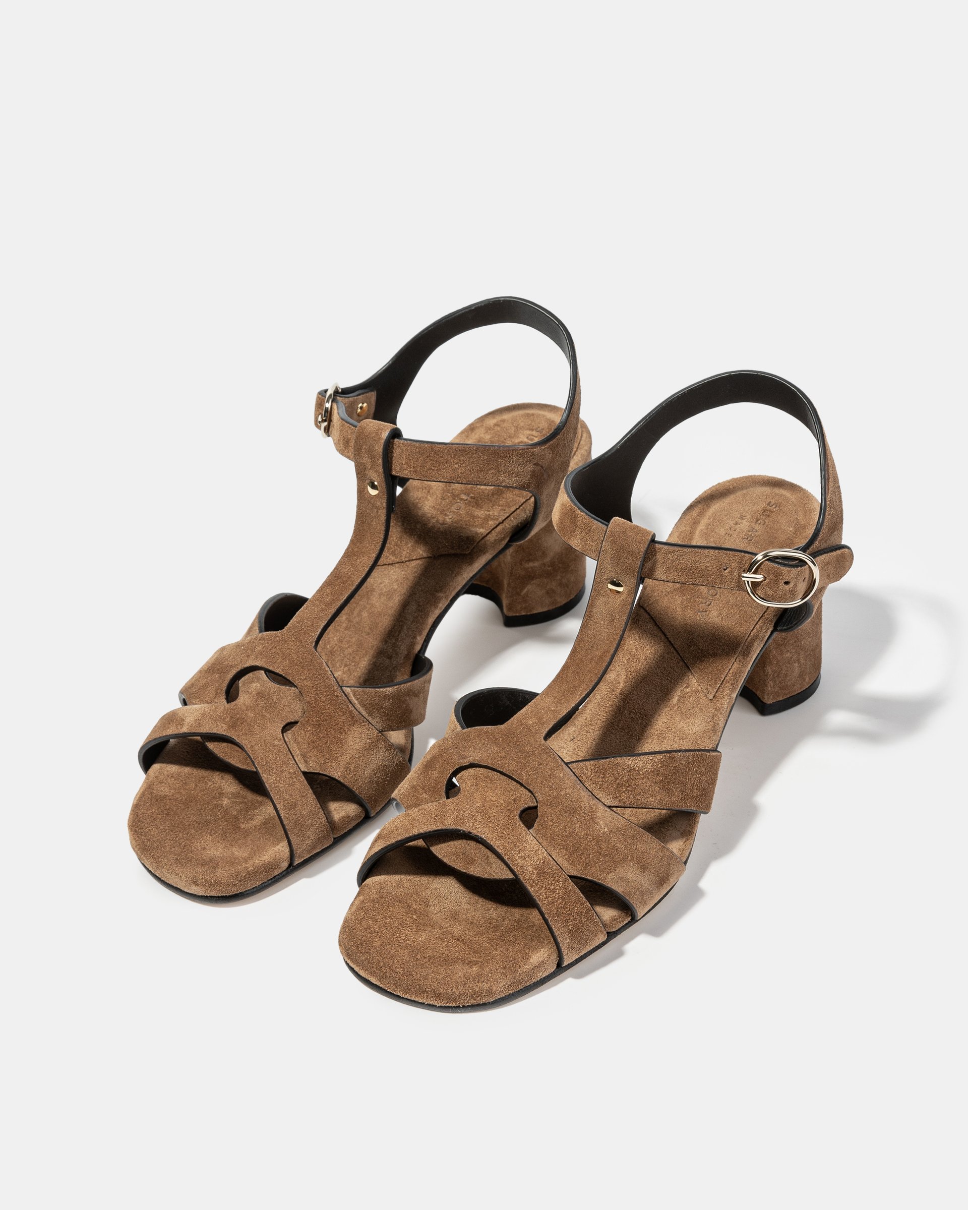 Замшевые босоножки на толстом каблуке - Image 2 of 4