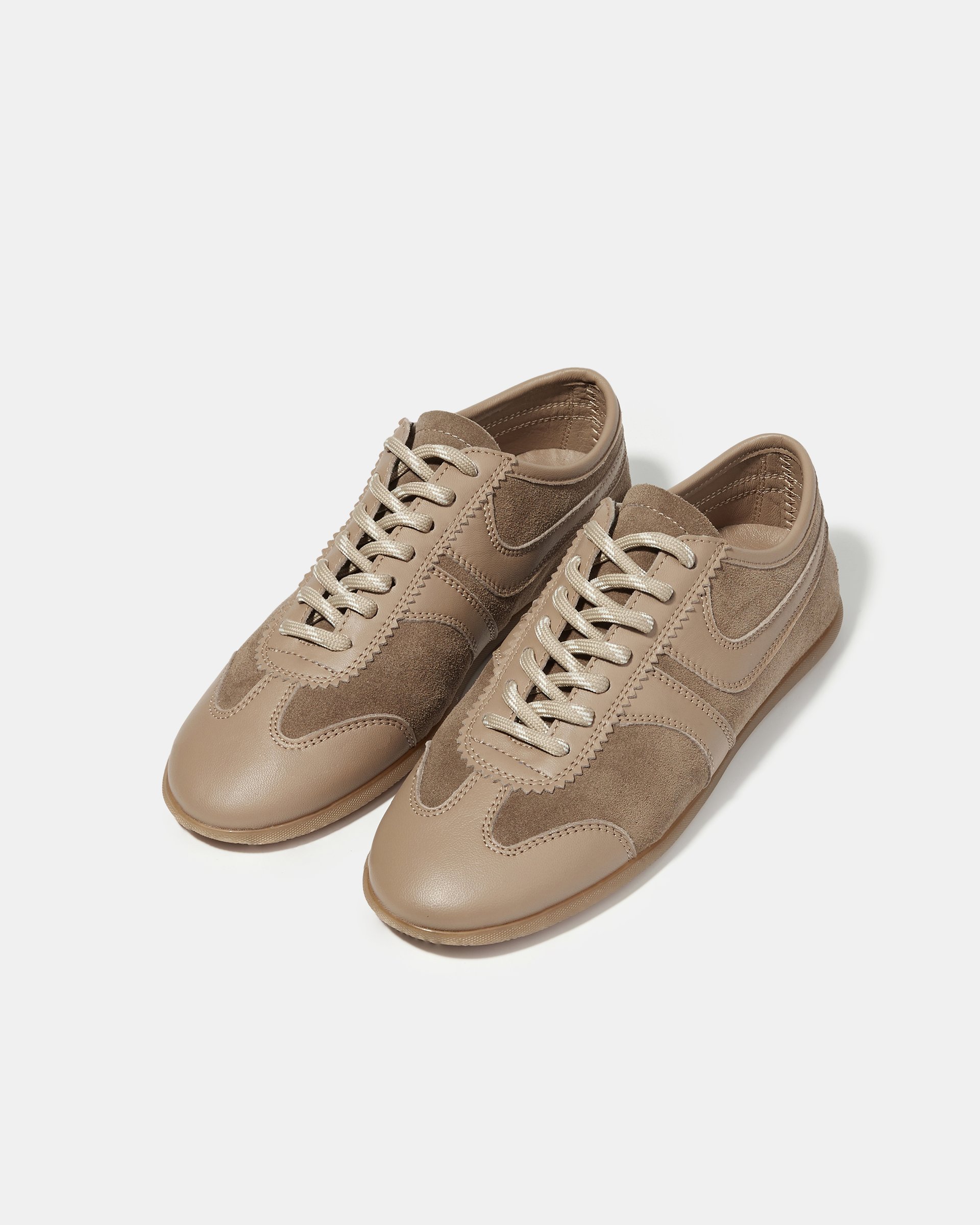 Бежевые кеды из натуральной кожи и замши - Image 2 of 5