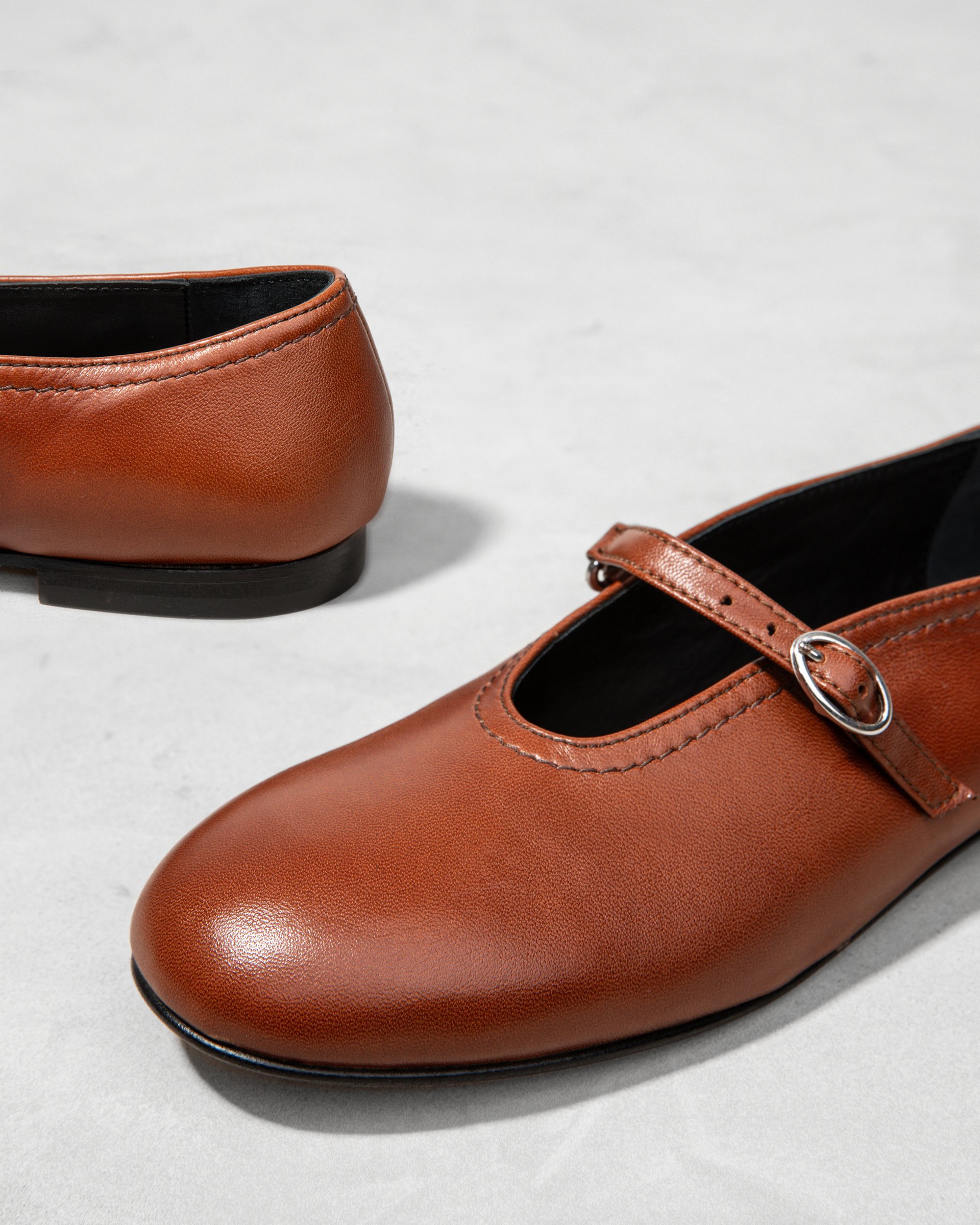 Коричневые кожаные балетки - Image 4 of 6