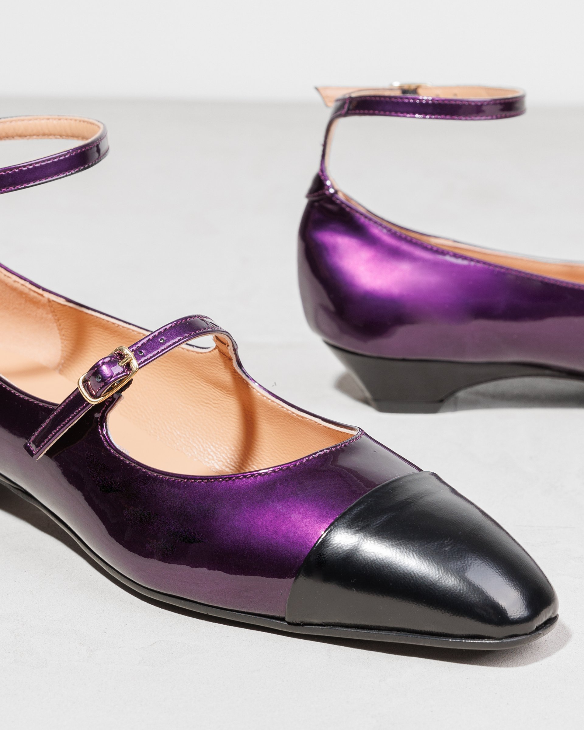 Черно-сиреневые туфли на низком каблуке - Image 4 of 6