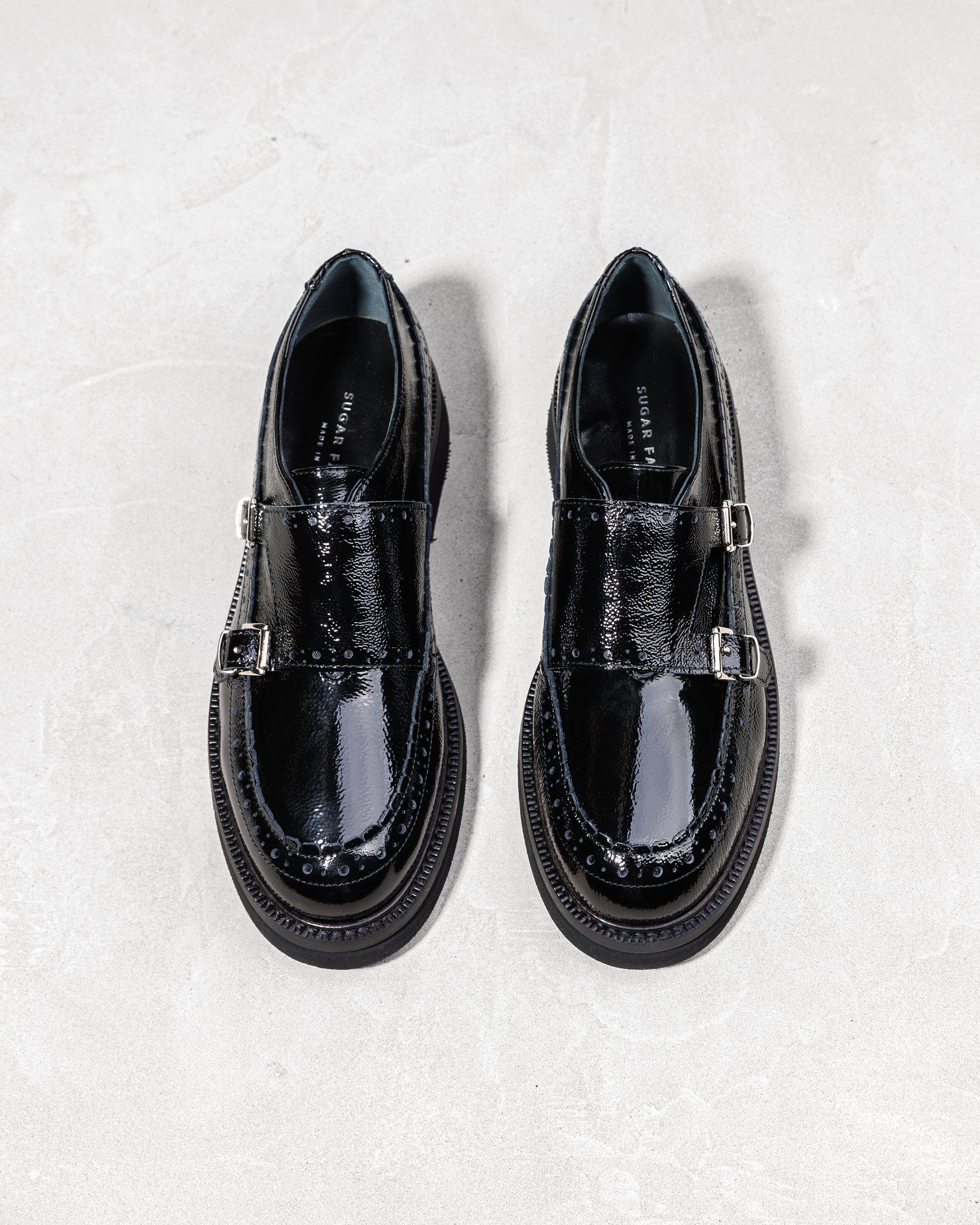 Черные лакированные кожаные туфли-монки - Image 3 of 6