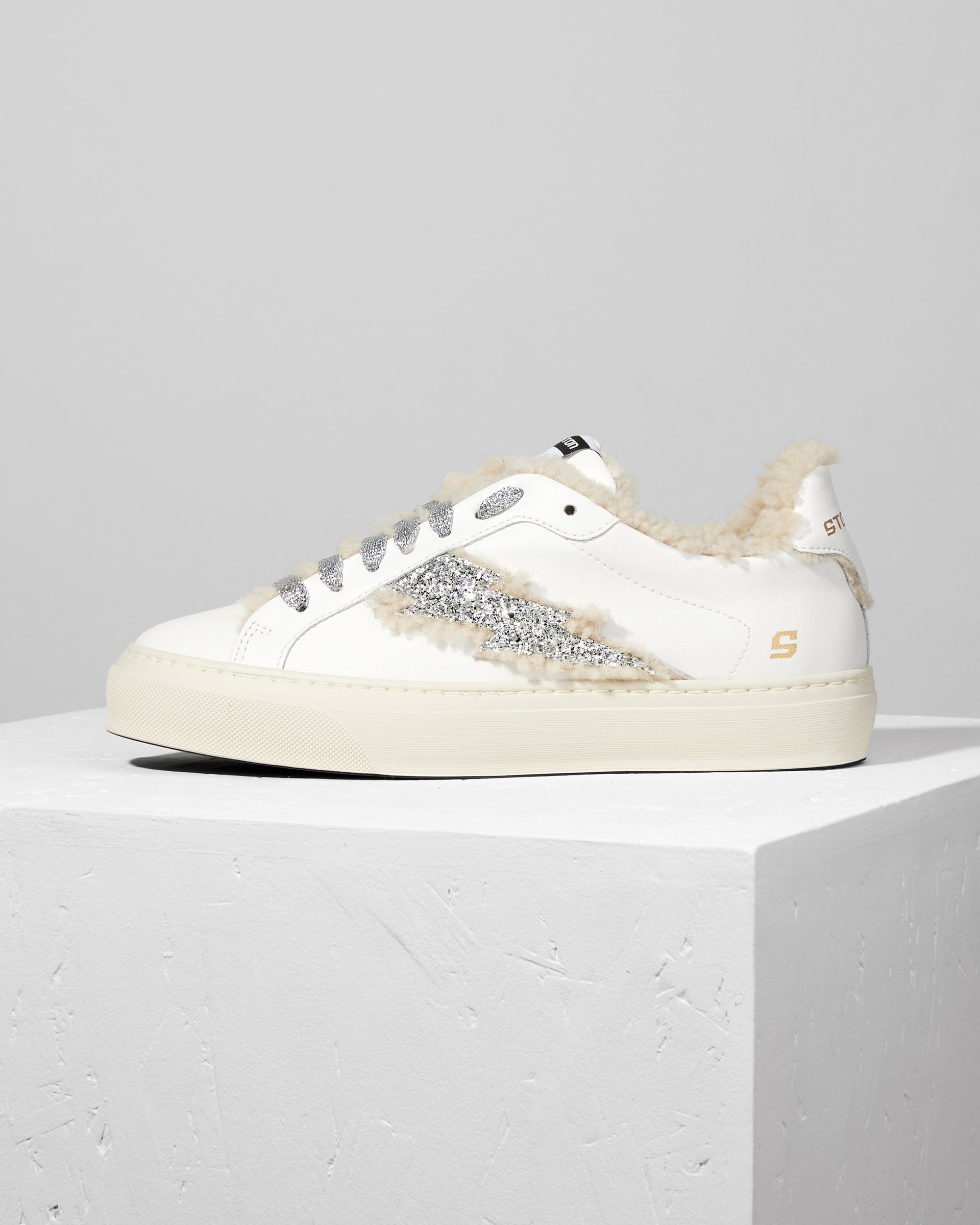 Белые кожаные утепленные кроссовки - Main image