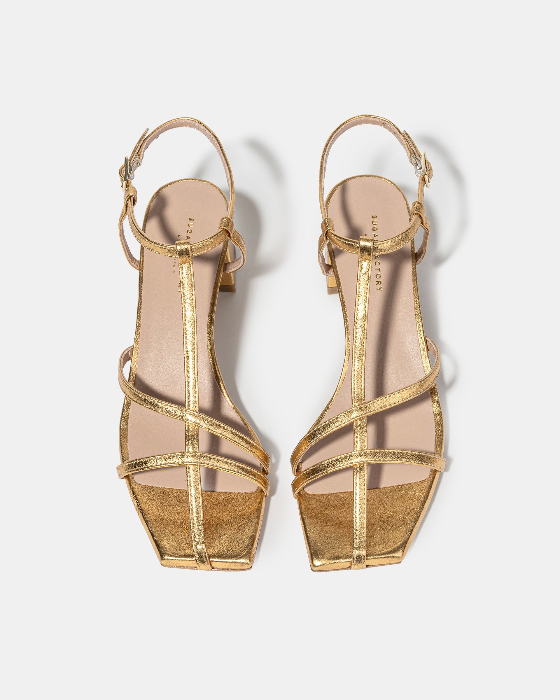 Золотистые босоножки с ремешками - Image 4 of 5