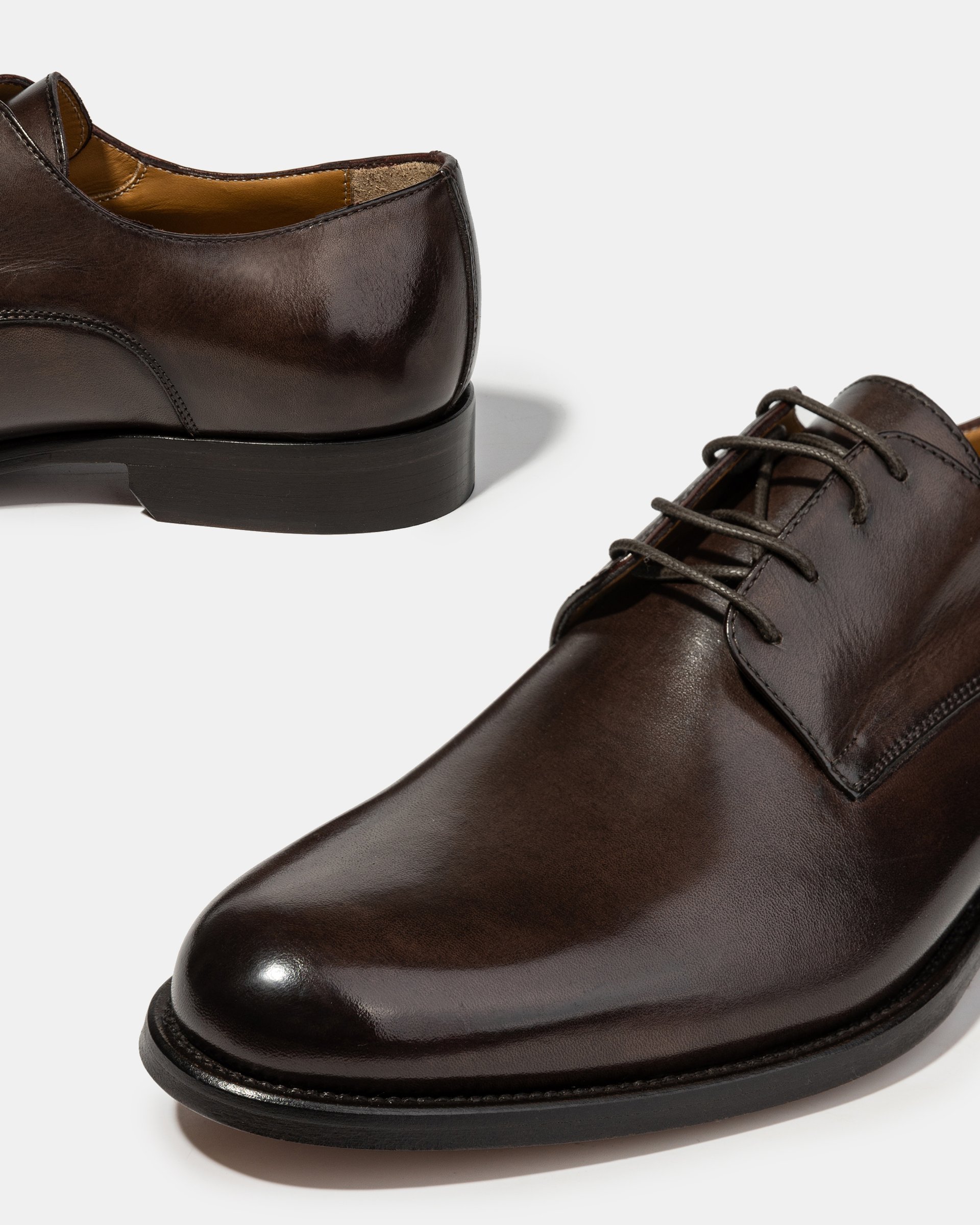 Чёрно-коричневые кожаные туфли - Image 4 of 5