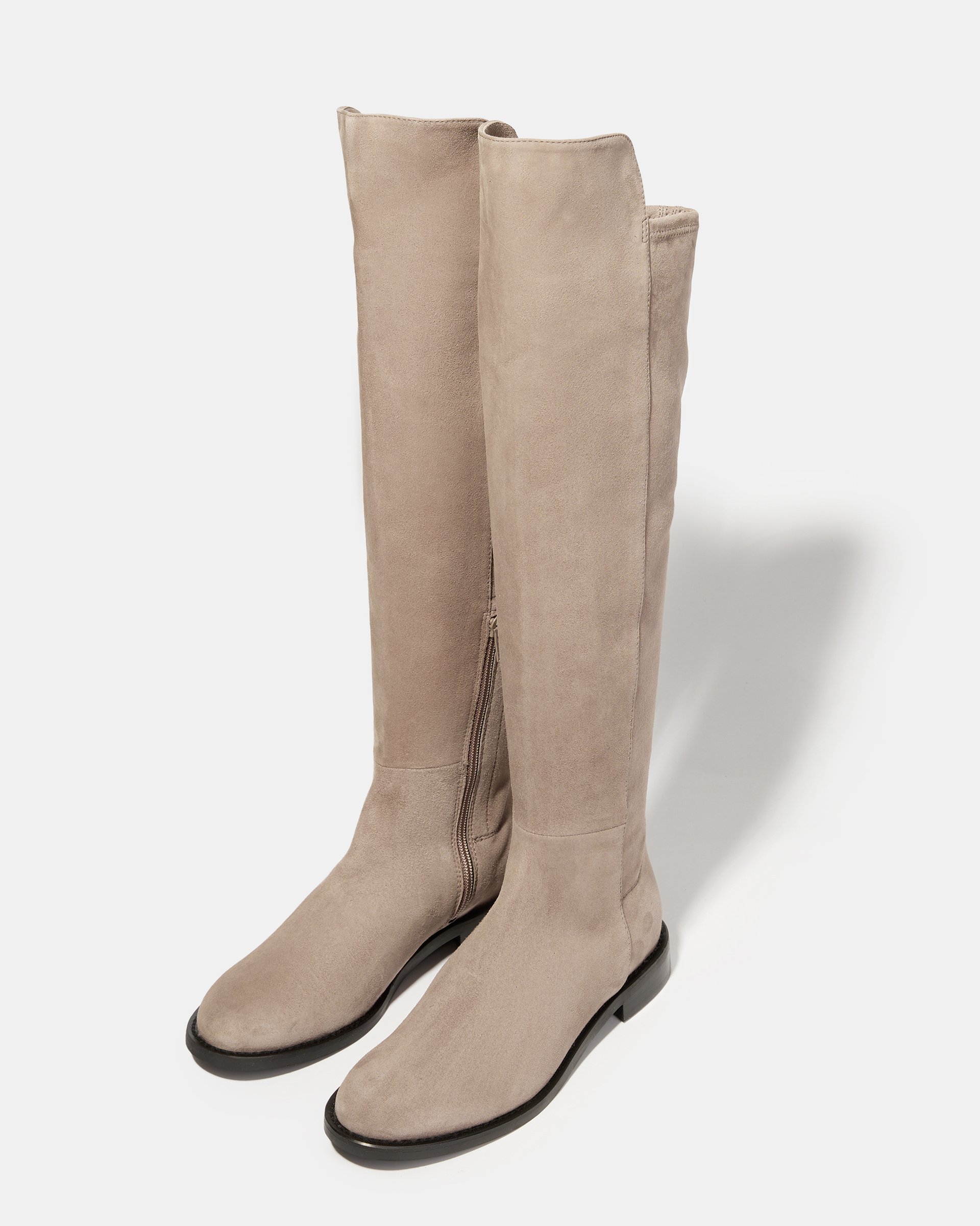 Светло-бежевые замшевые сапоги - Image 2 of 5