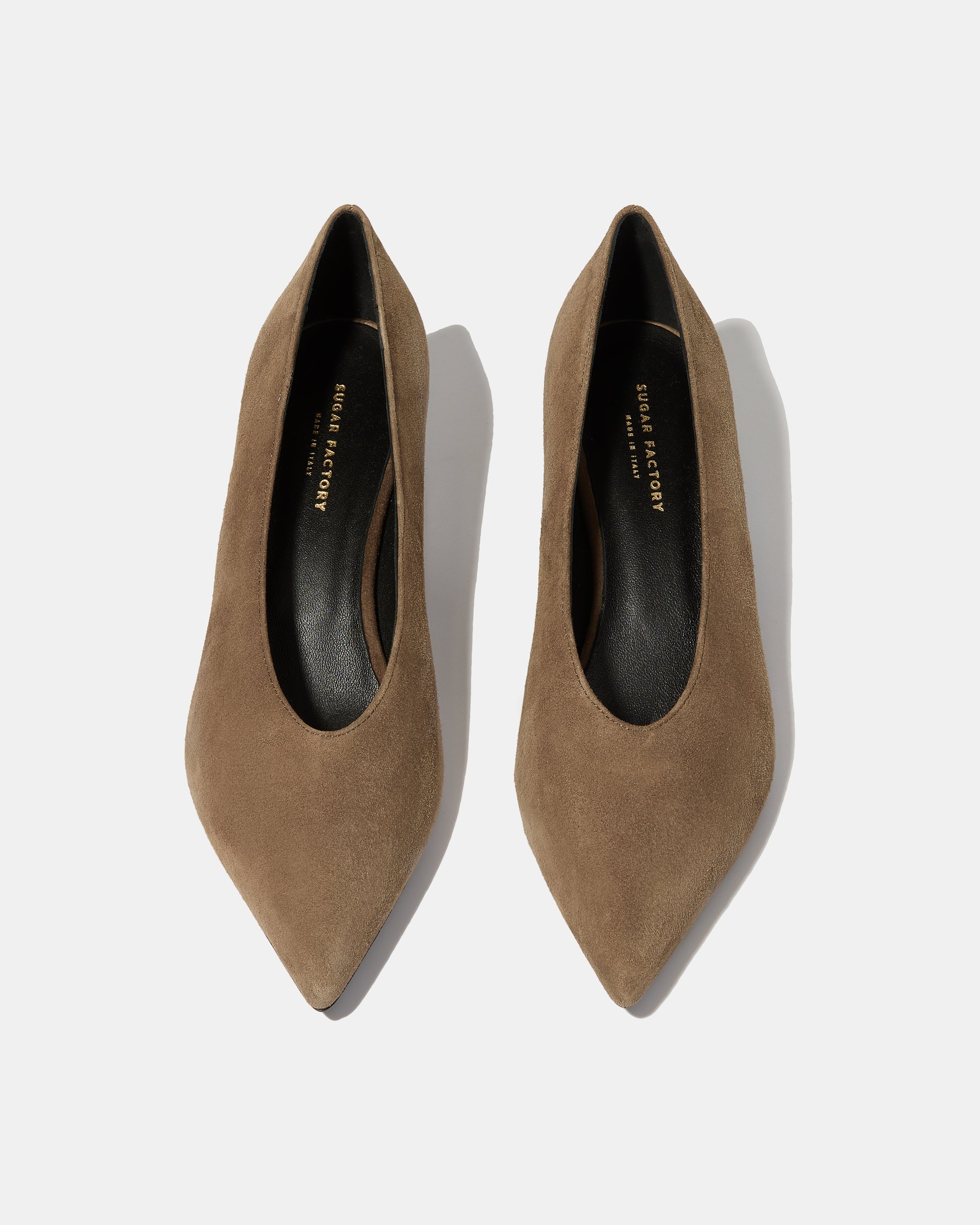 Серо-бежевые замшевые туфли на каблуке - Image 3 of 5