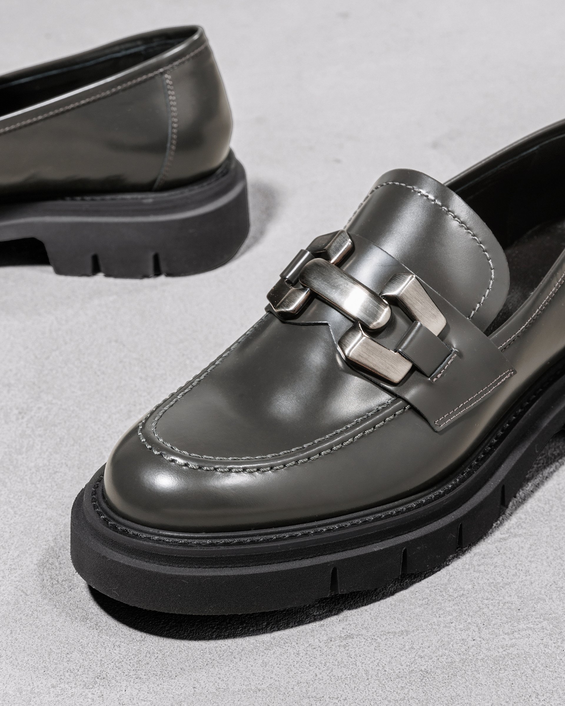 Серые кожаные мокасины - Image 4 of 5