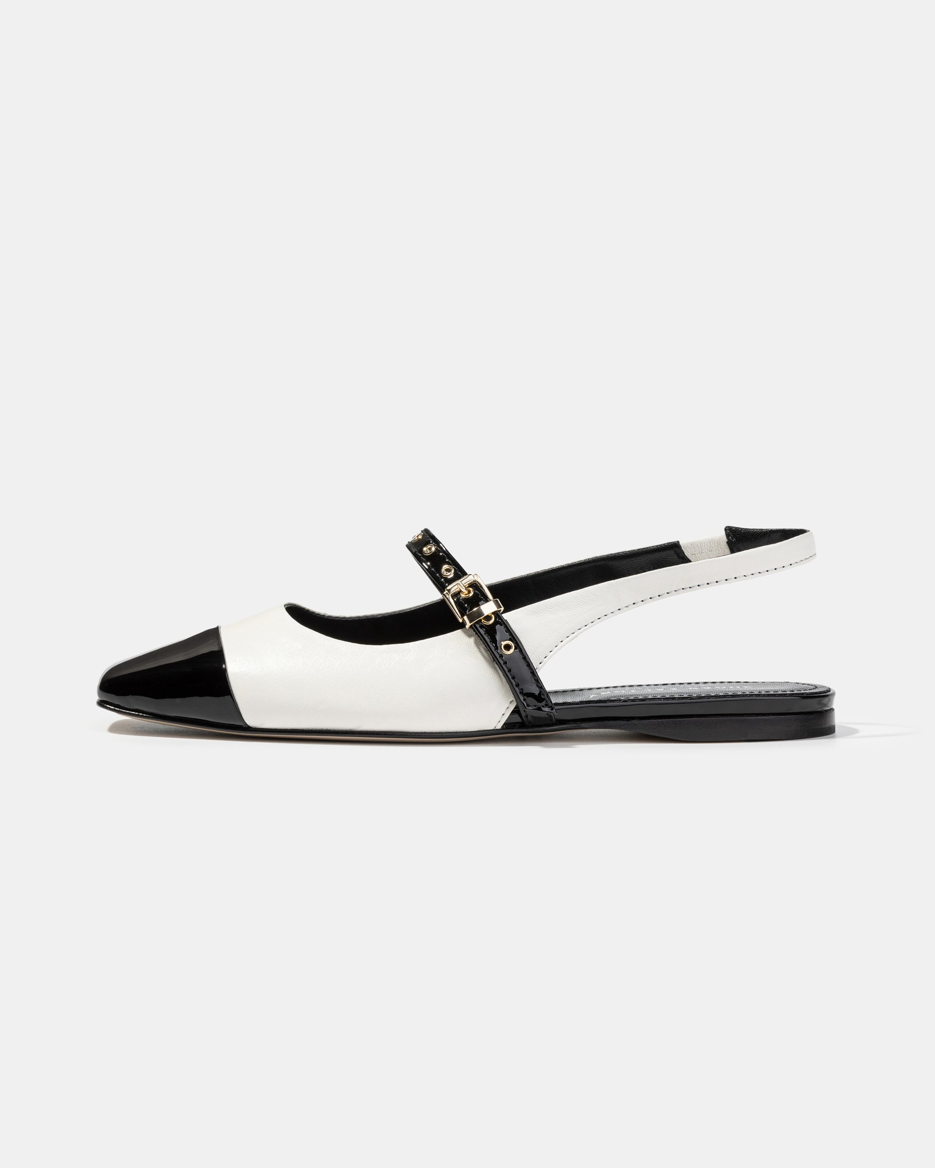 Черно-белые кожаные туфли - Main image