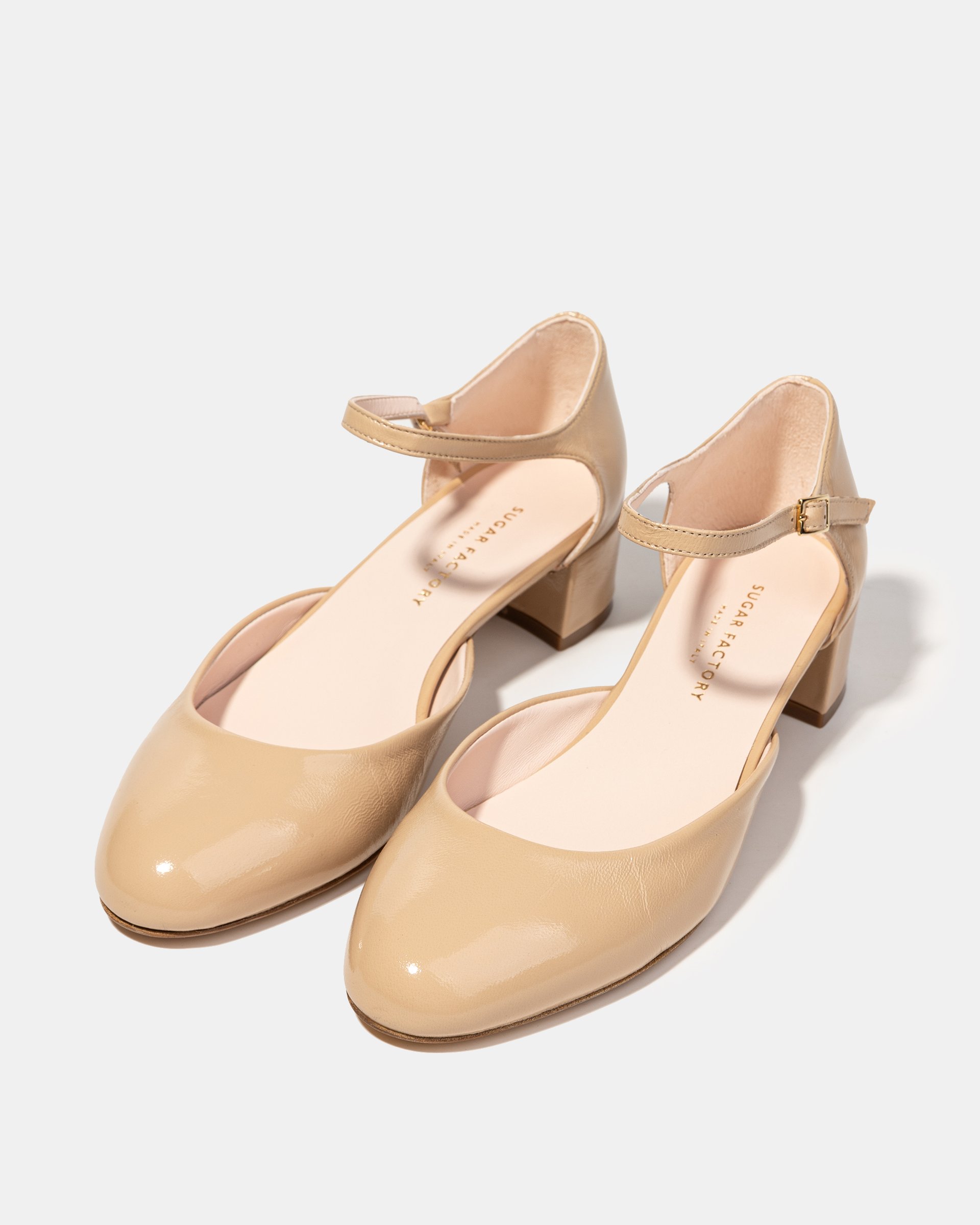 Бежевые лакированные туфли на каблуке - Image 3 of 5