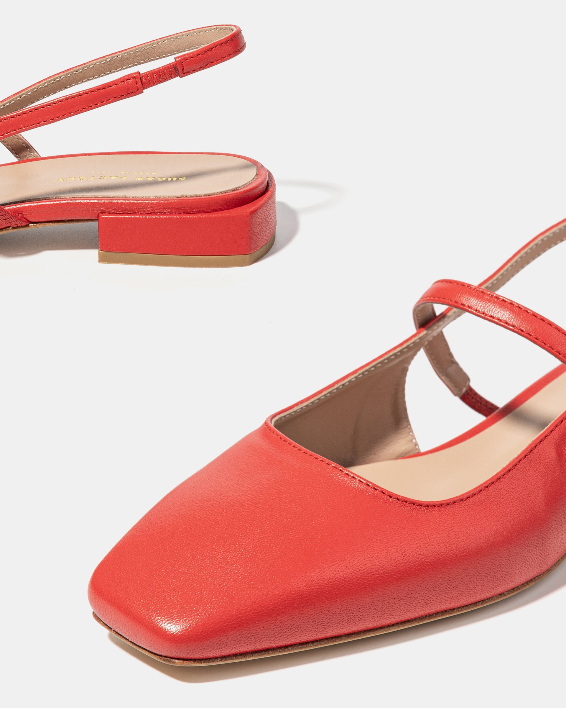 Красные кожаные туфли с ремешками - Image 4 of 4