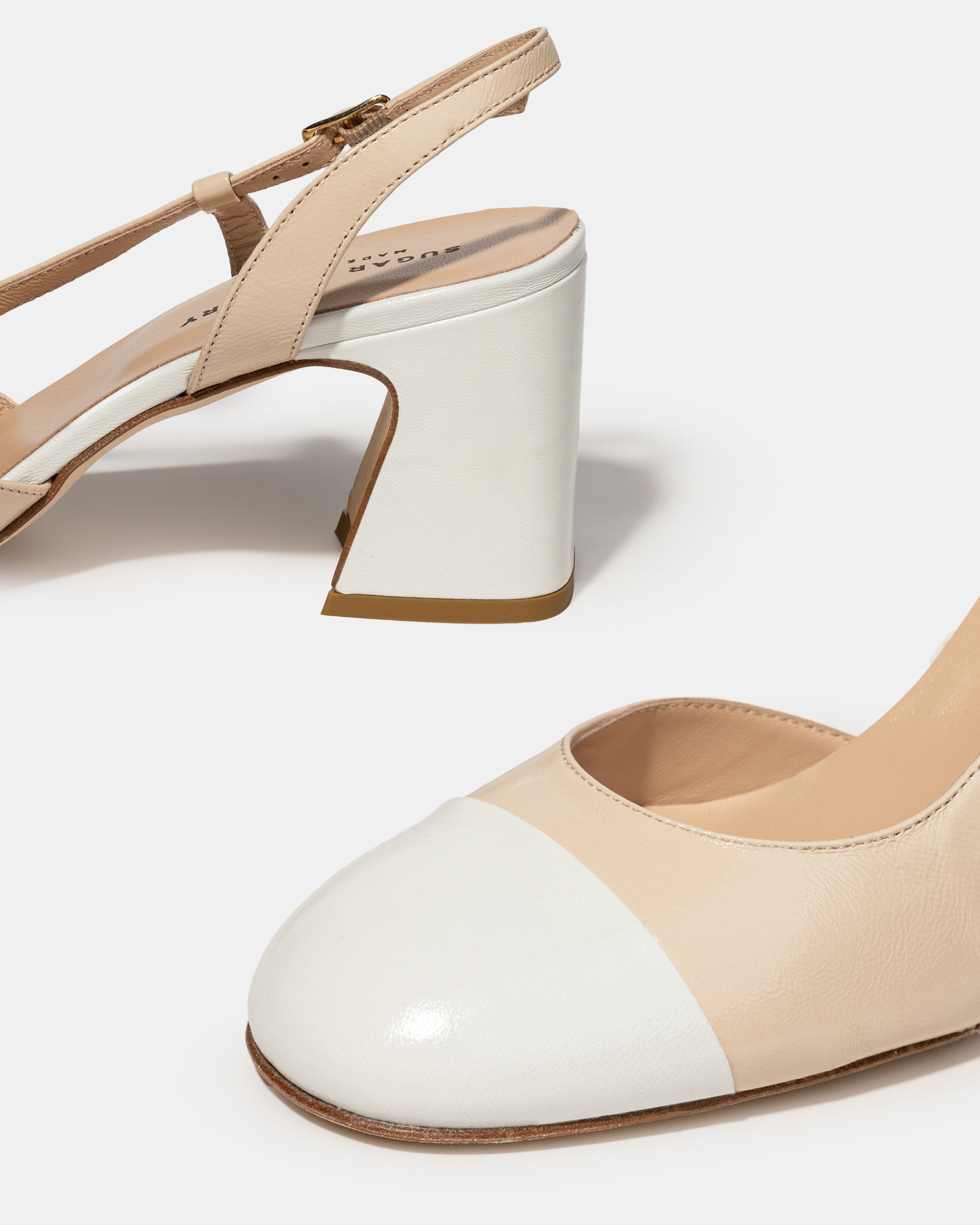 Бело-бежевые туфли из натуральной кожи - Image 4 of 4