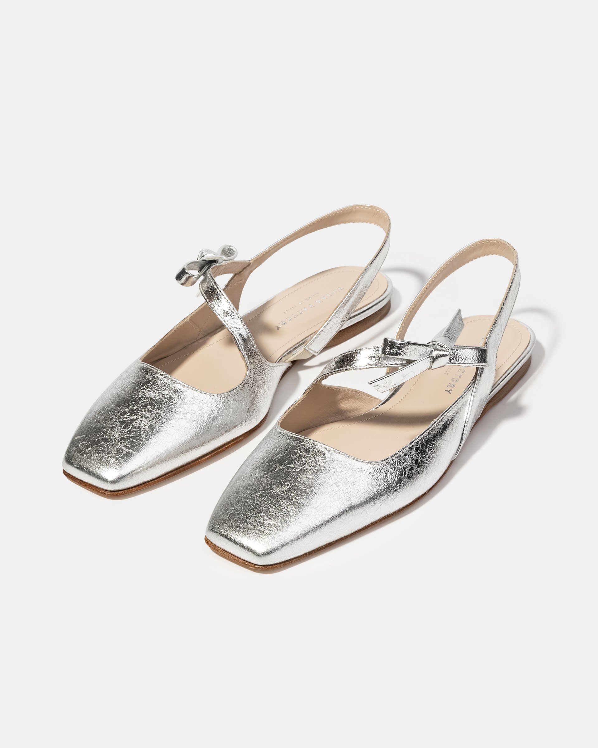 Серебристые туфли с ремешками и бантиком - Image 2 of 5