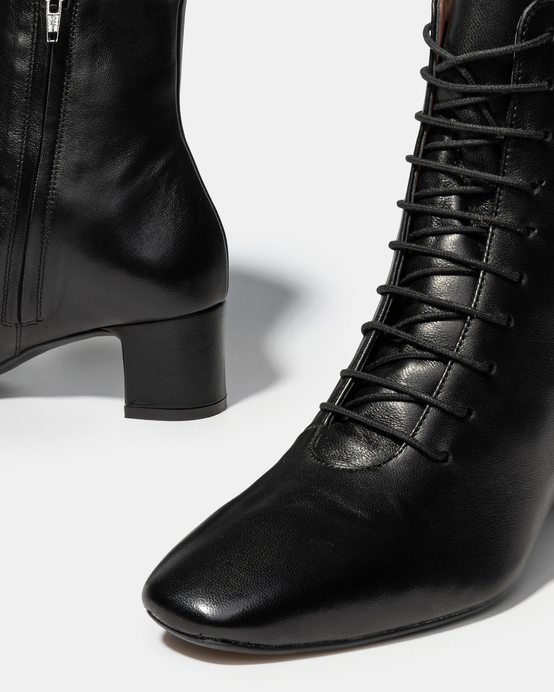 Черные кожаные ботильоны на шнуровке - Image 4 of 4