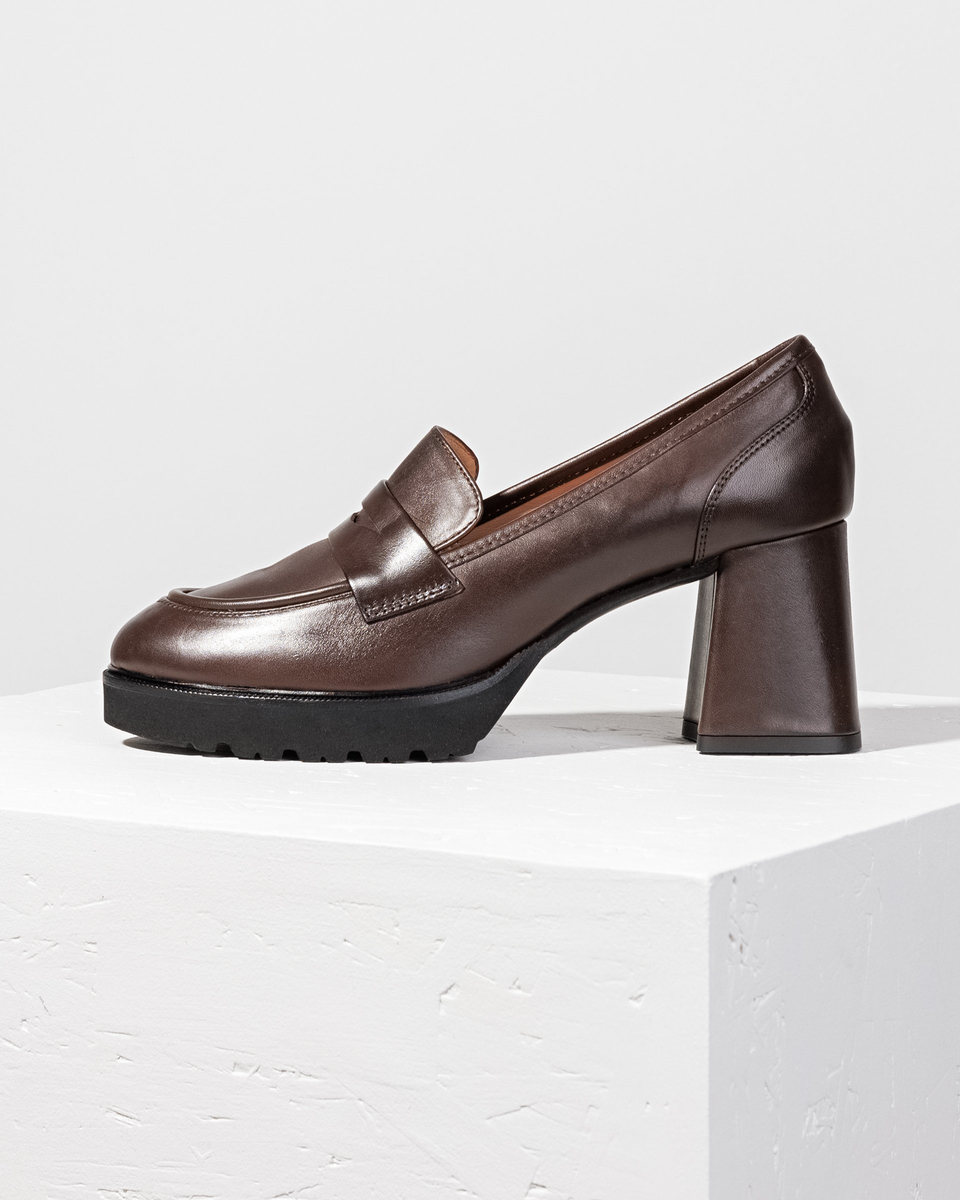 Коричневые лоферы из натуральной кожи - Main image