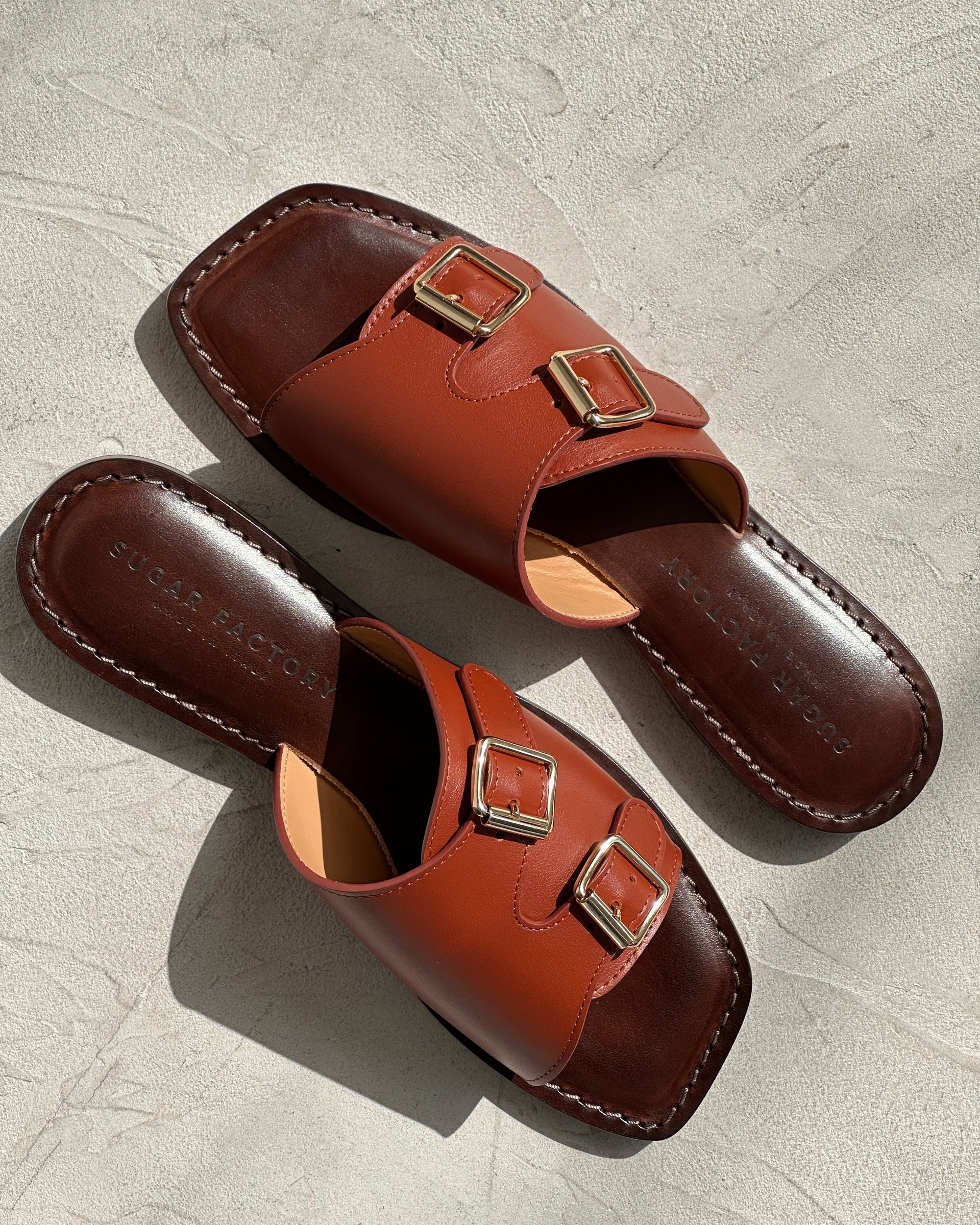 Коричневые кожаные шлепанцы - Image 5 of 5