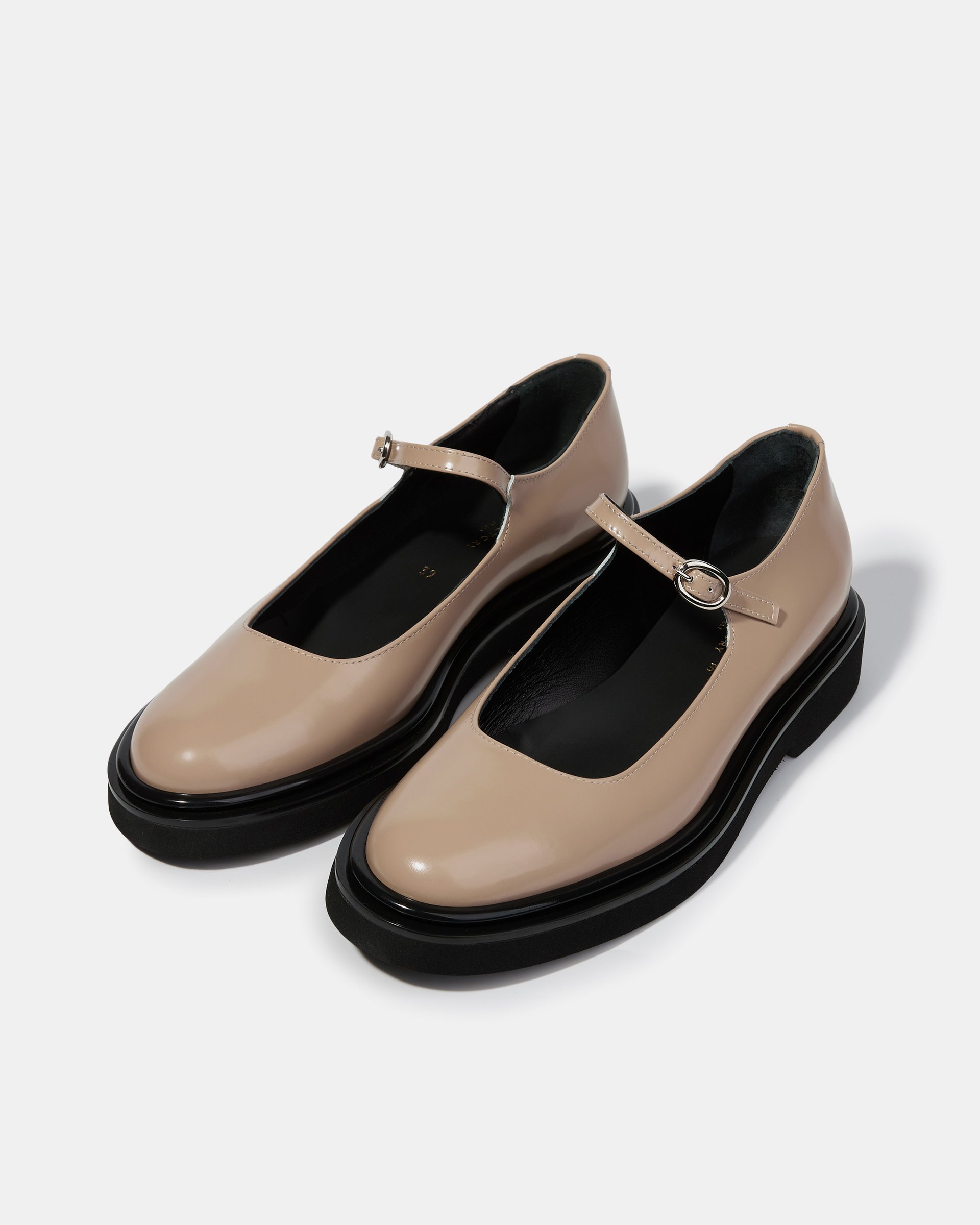 Бежевые кожаные туфли на платформе - Image 2 of 5