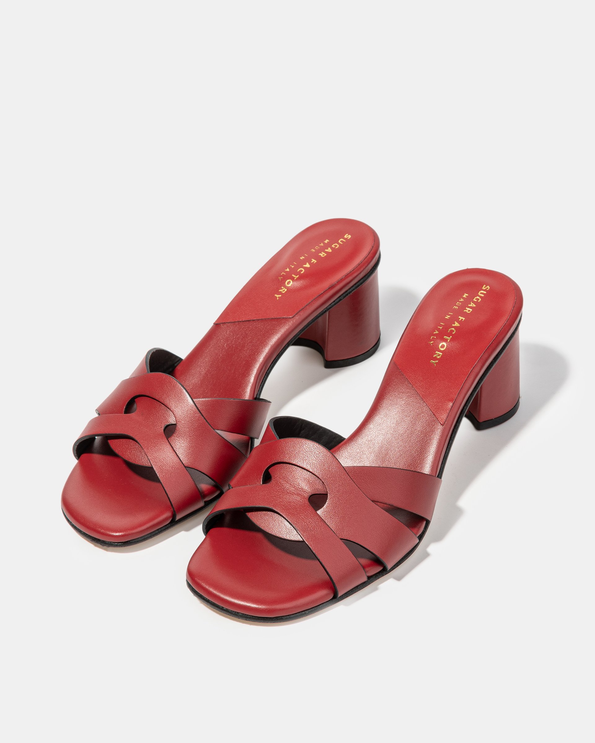 Бордовые мюли из натуральной кожи - Image 2 of 5