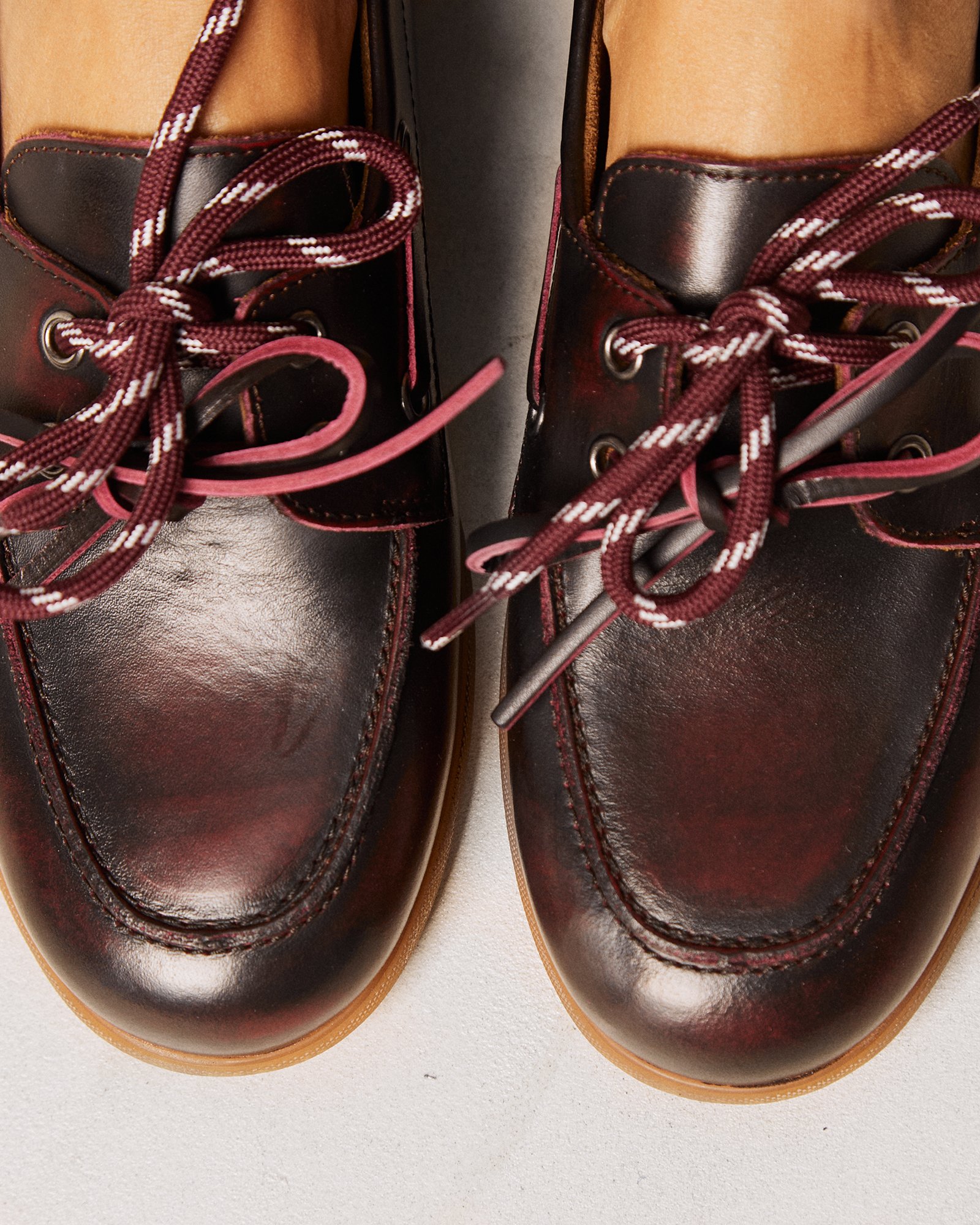 Темно-бордовые кожаные мокасины - Image 6 of 6