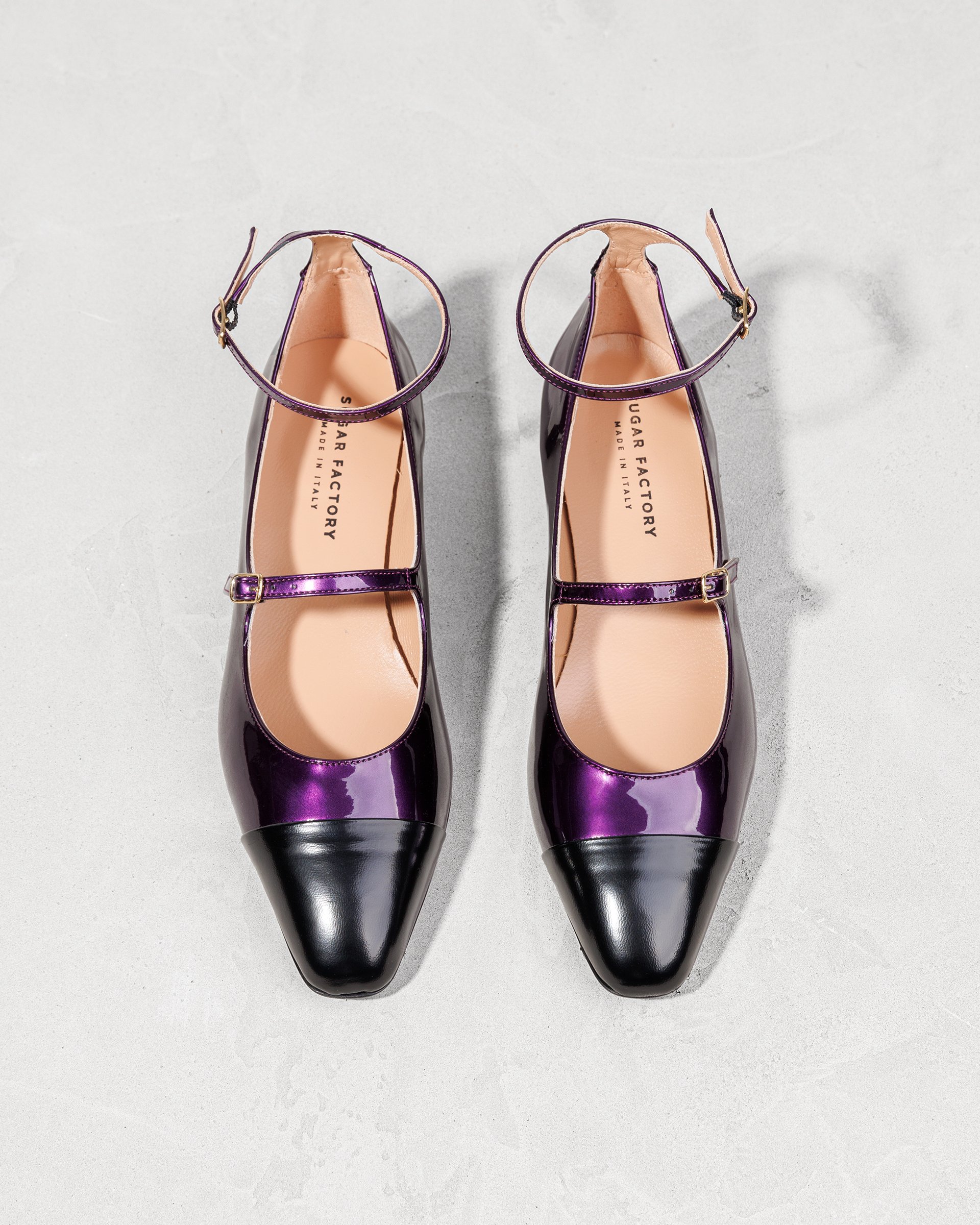 Черно-сиреневые туфли на низком каблуке - Image 3 of 6