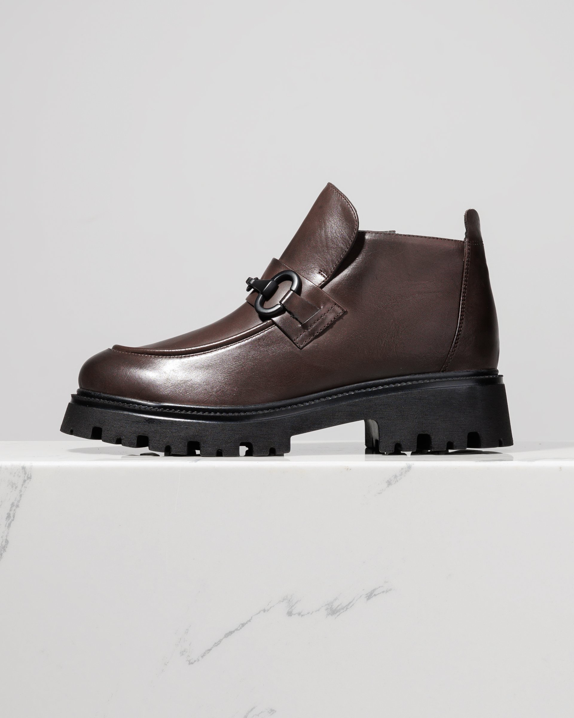 Коричневые кожаные полуботинки - Main image