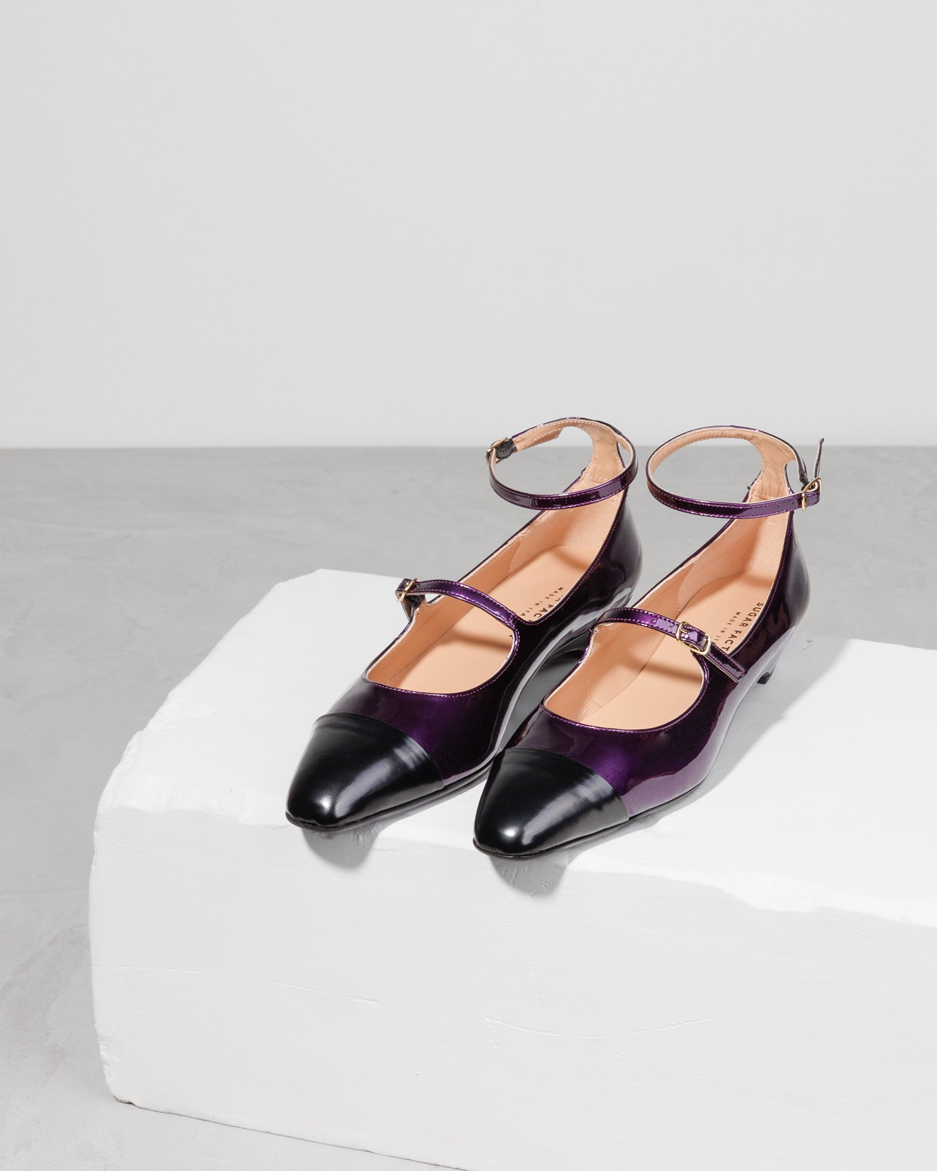 Черно-сиреневые туфли на низком каблуке - Image 2 of 6