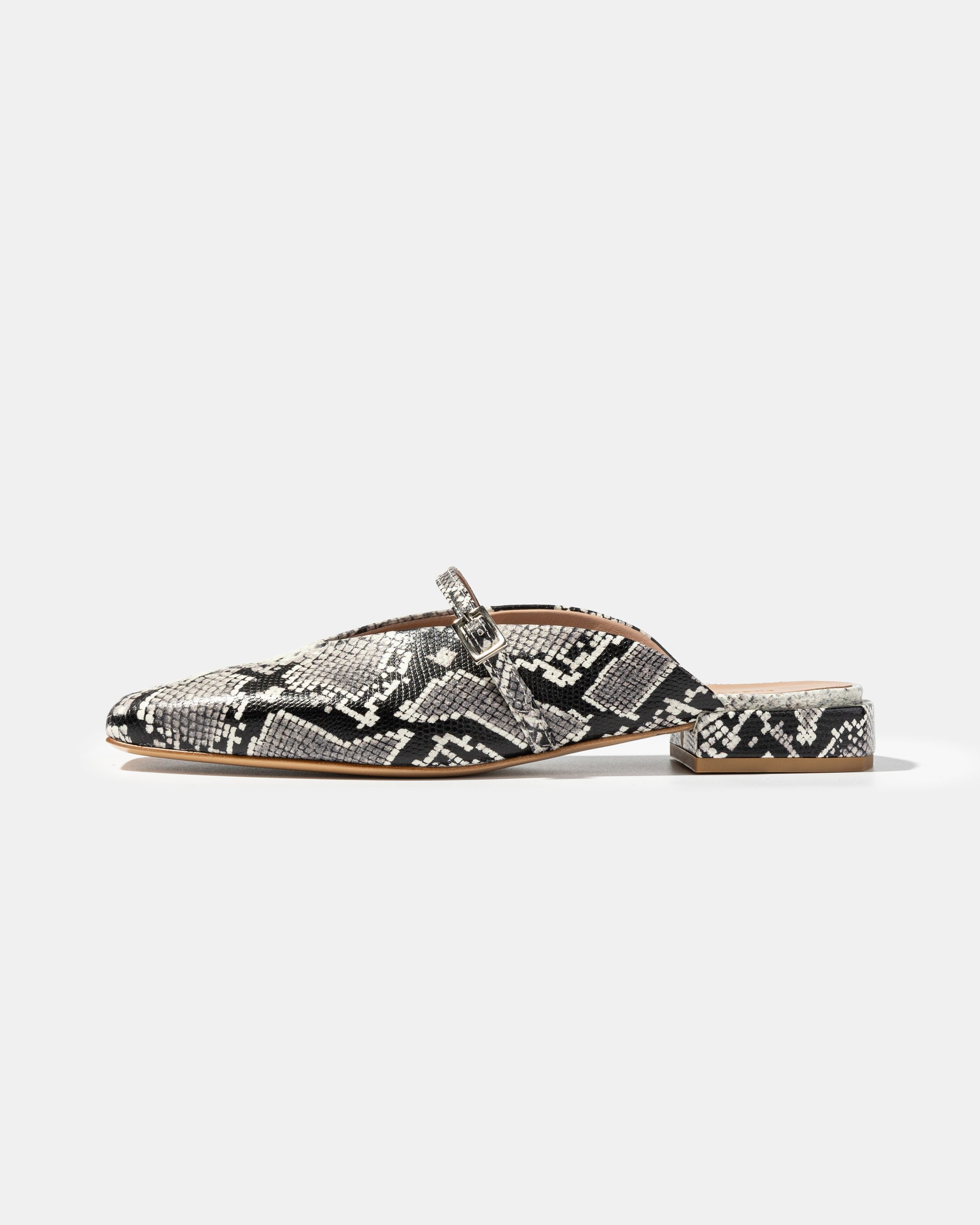 Кожаные слиперы с принтом питона