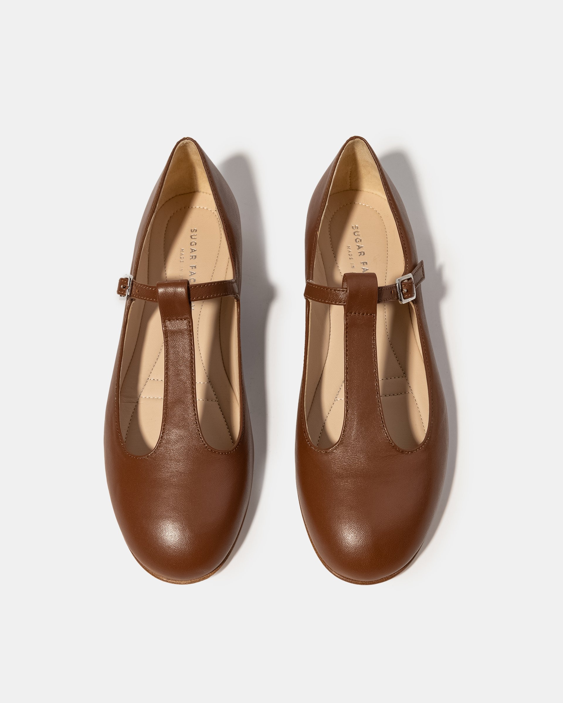 Коричневые кожаные балетки с ремешками - Image 3 of 4