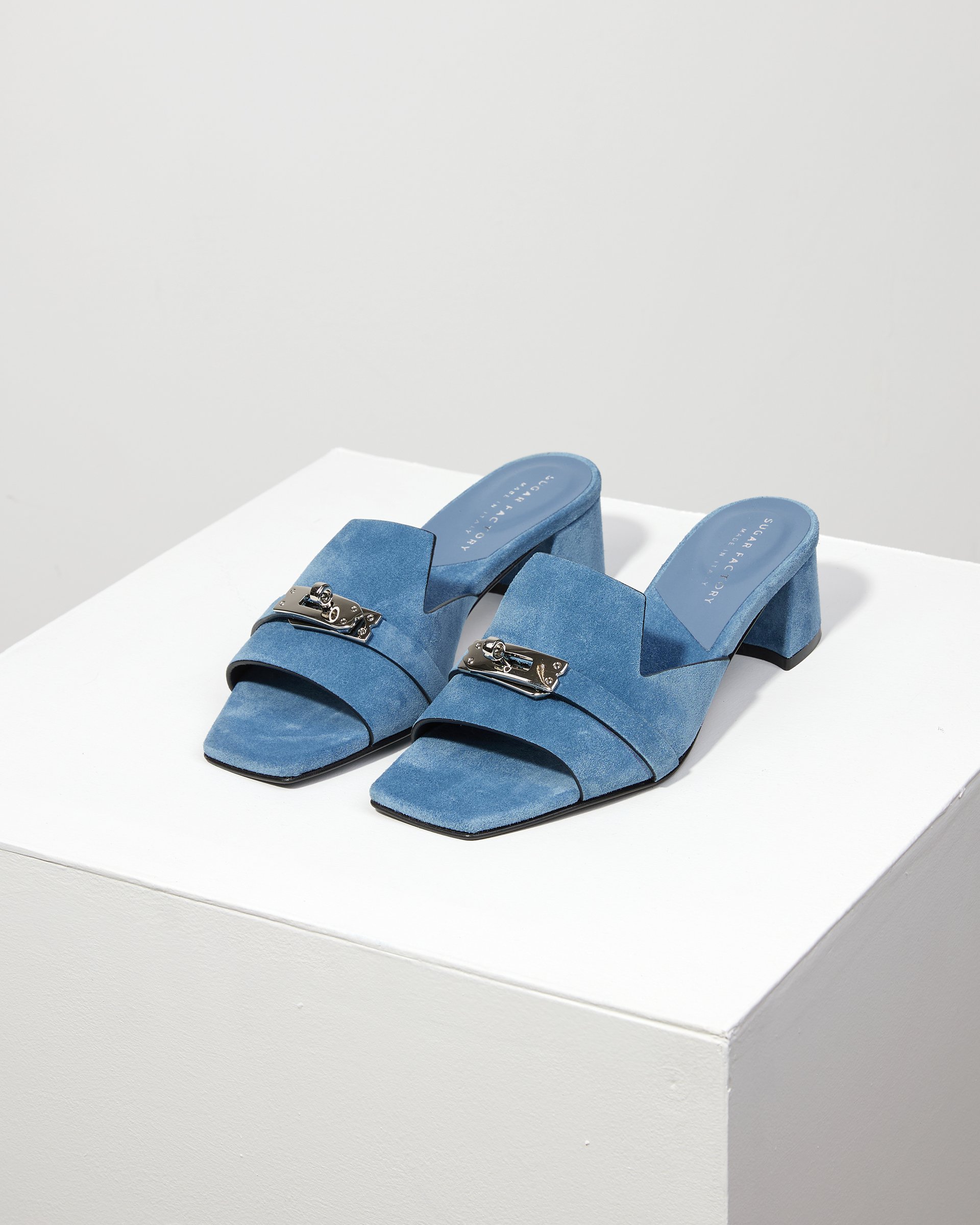 Светло-синие замшевые мюли - Image 3 of 7