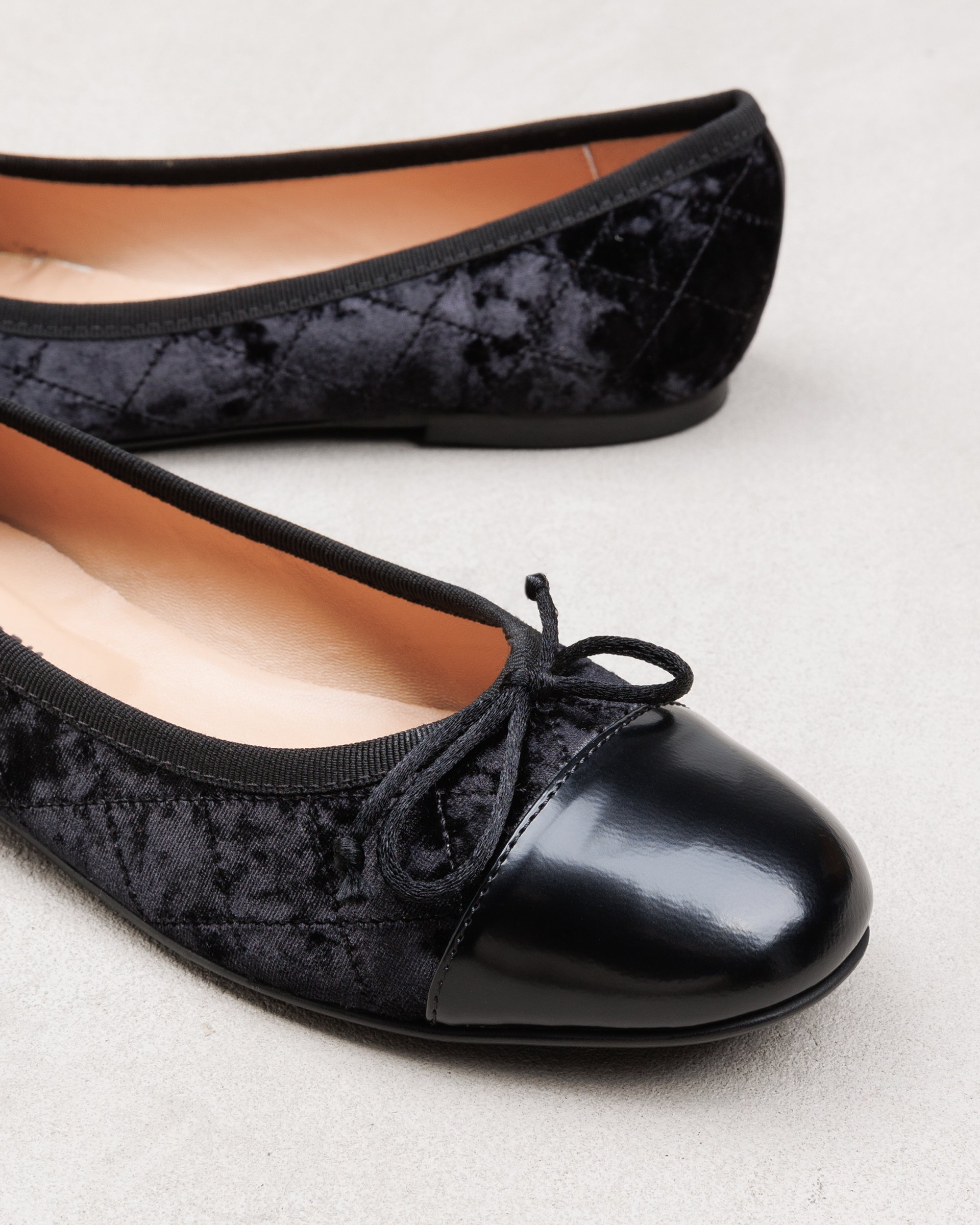 Черные балетки из текстиля и кожи - Image 4 of 5