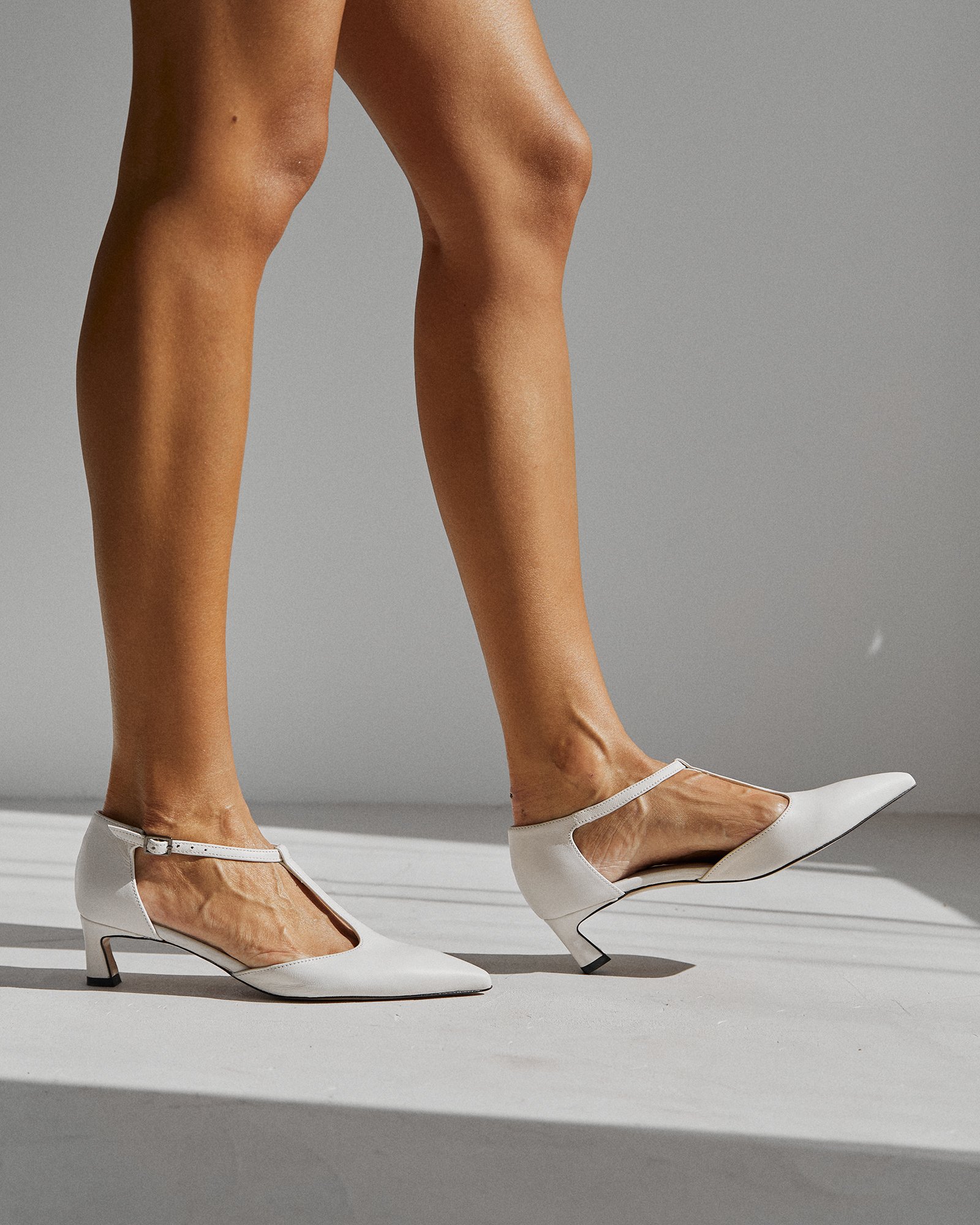 Белые кожаные туфли на каблуке - Image 6 of 6