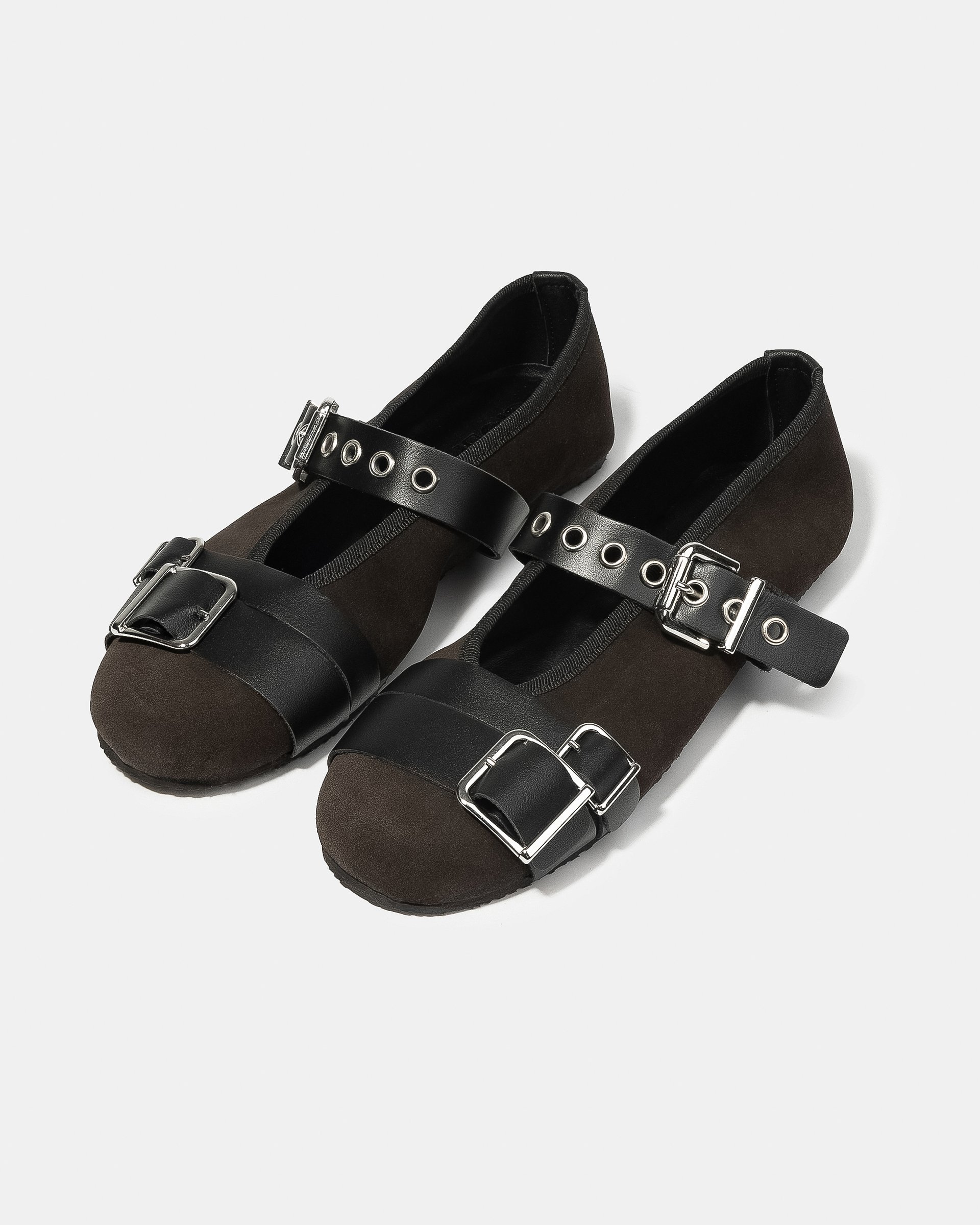 Темно-коричневые замшевые туфли с ремнями - Image 3 of 5