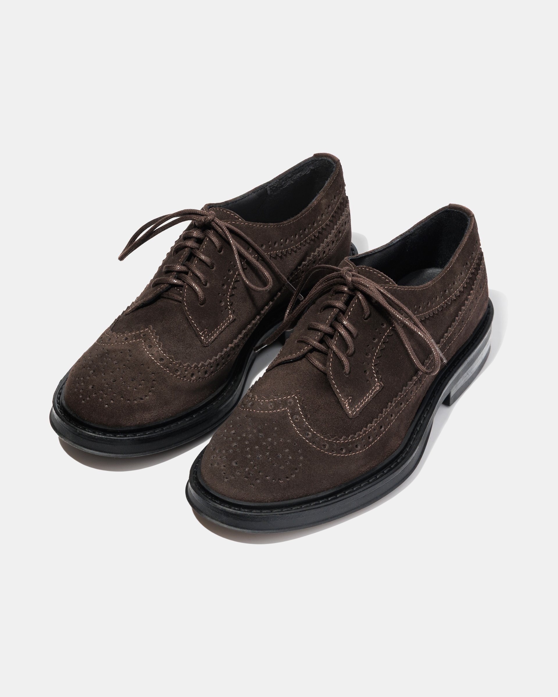 Темно-коричневые замшевые женские туфли Brogue - Image 2 of 4