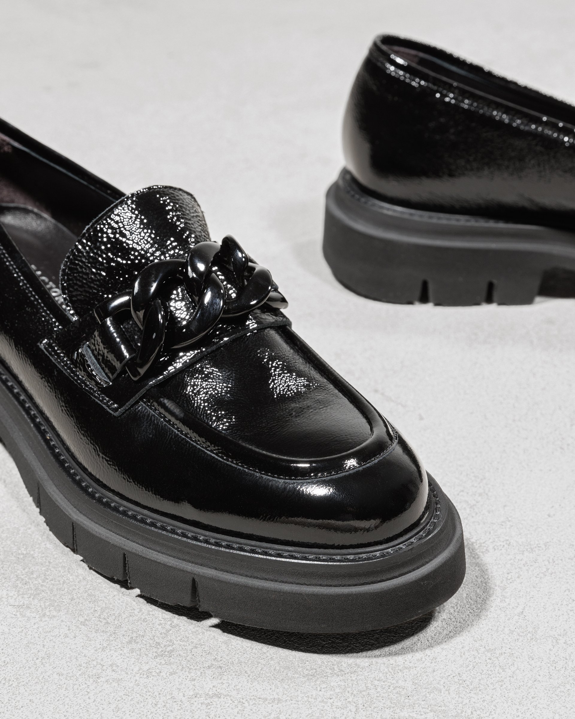 Черные лоферы из натуральной лакированной кожи - Image 4 of 5