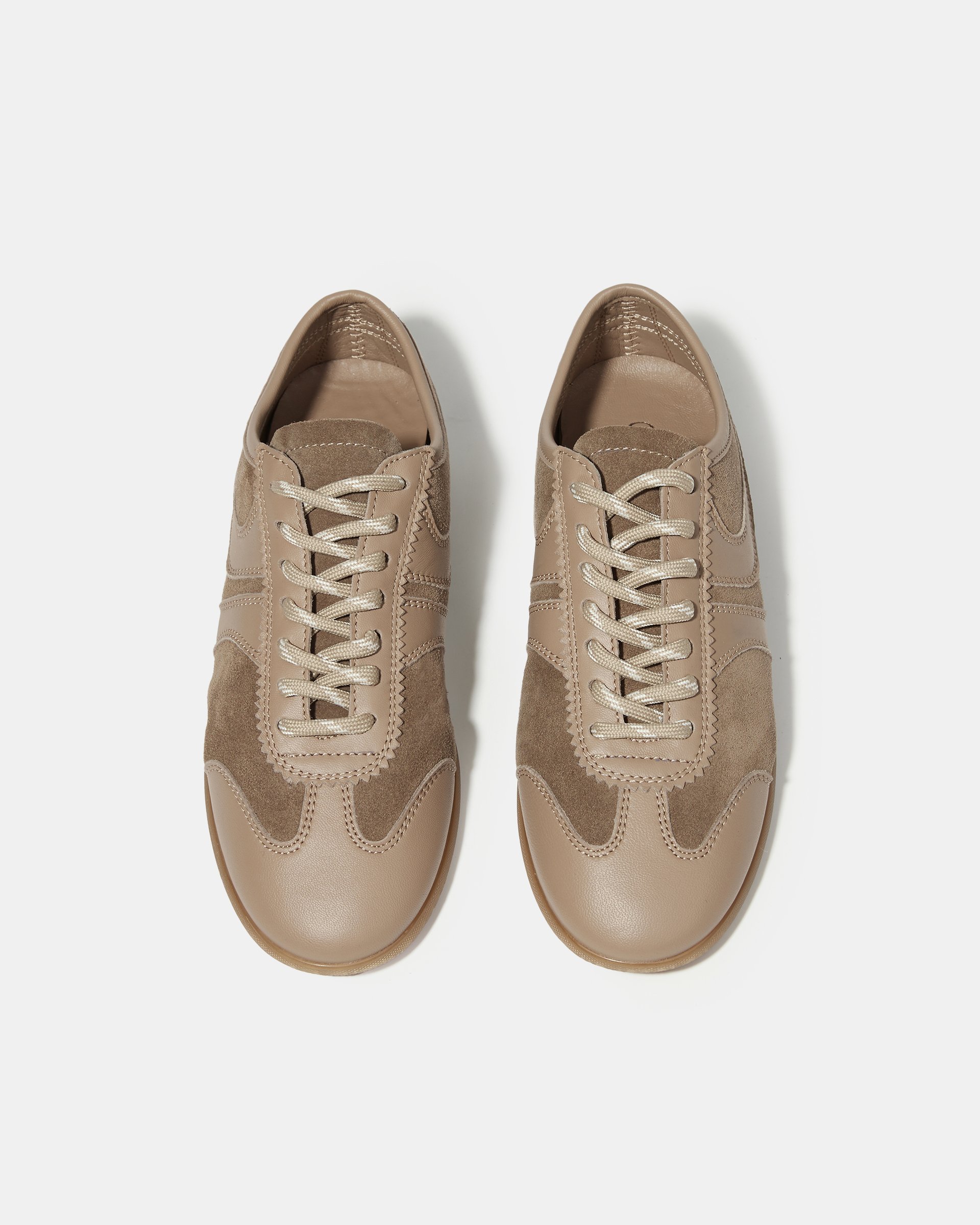 Бежевые кеды из натуральной кожи и замши - Image 3 of 5