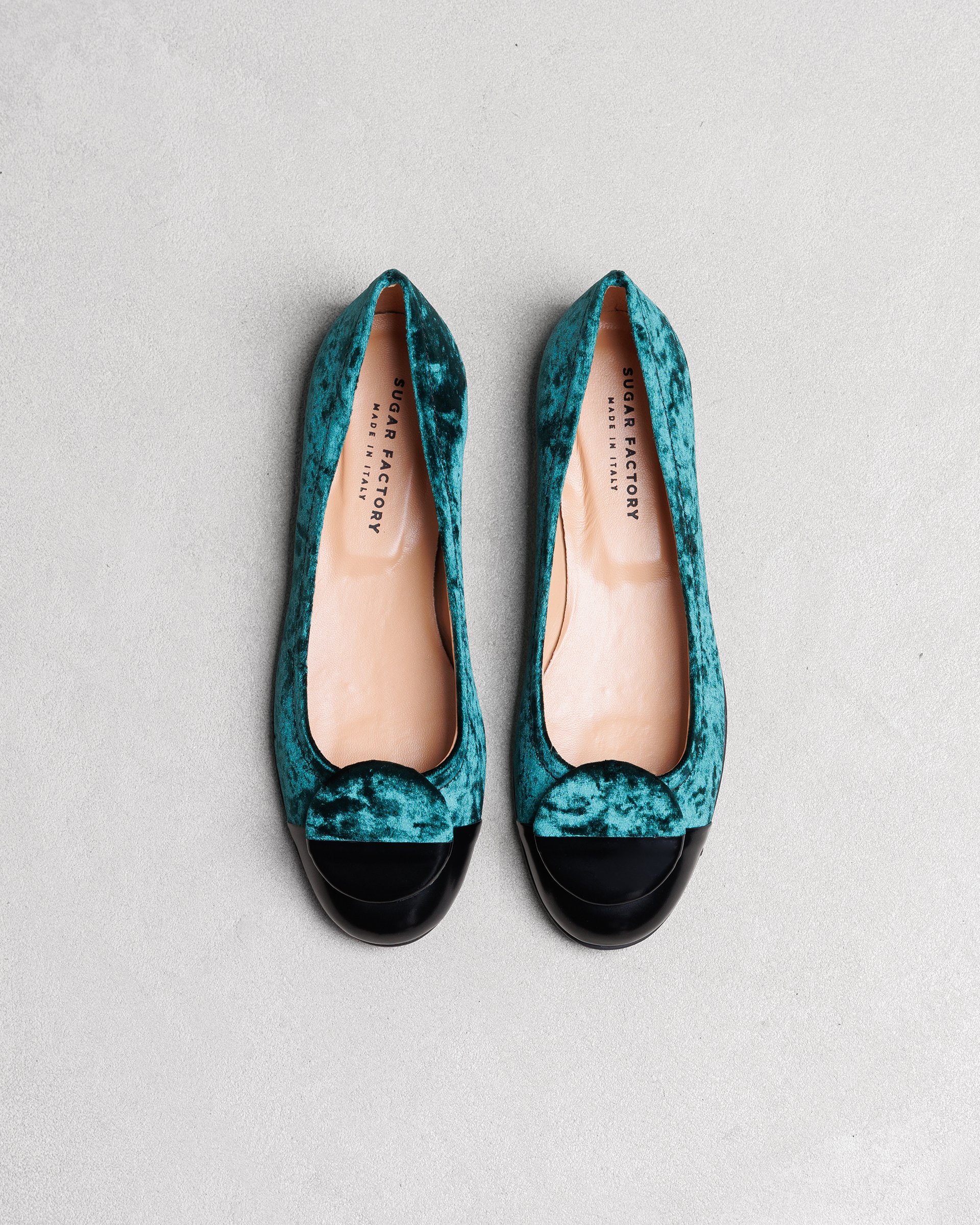 Зеленые балетки из велюра и кожи - Image 3 of 7