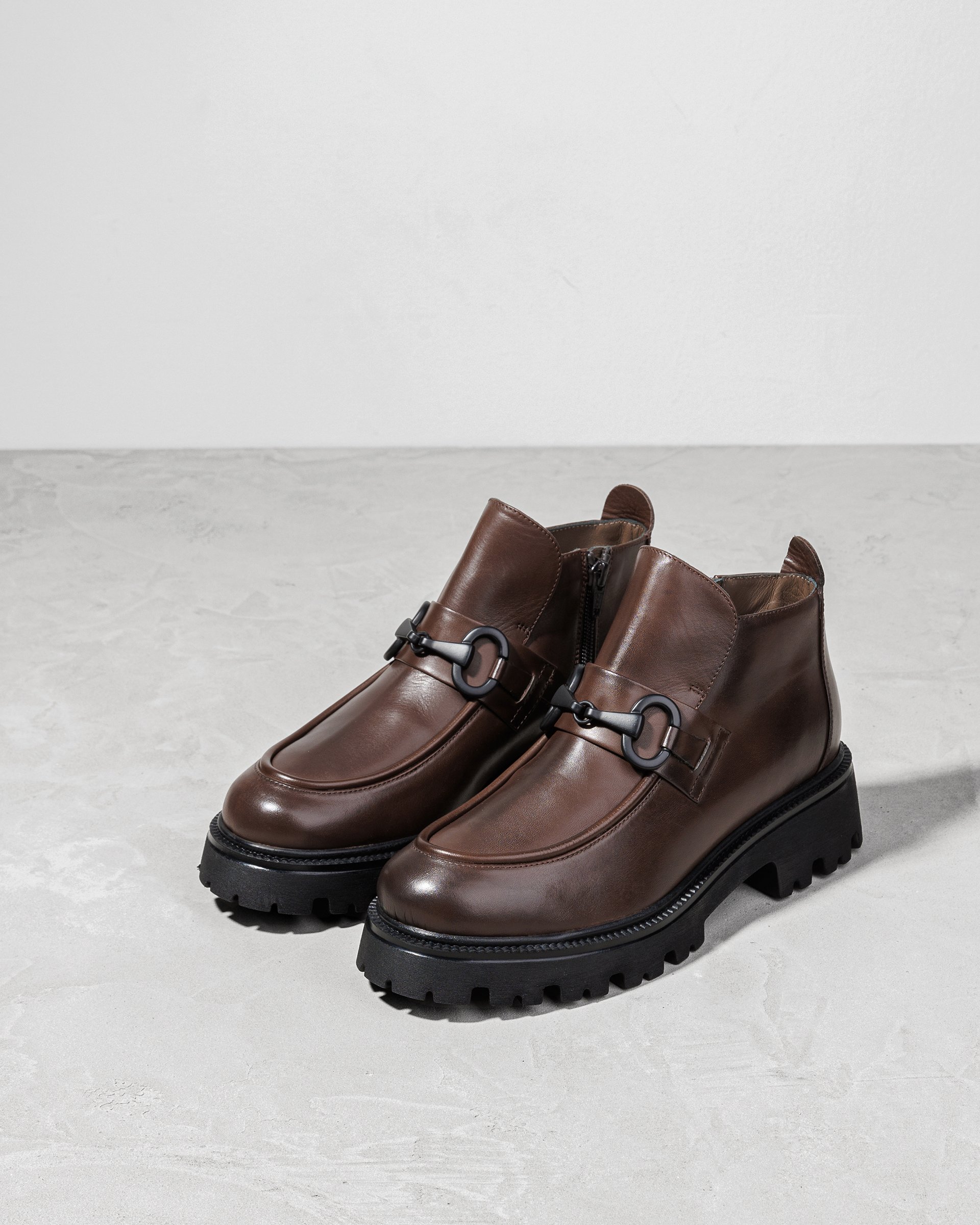 Коричневые кожаные полуботинки - Image 2 of 5