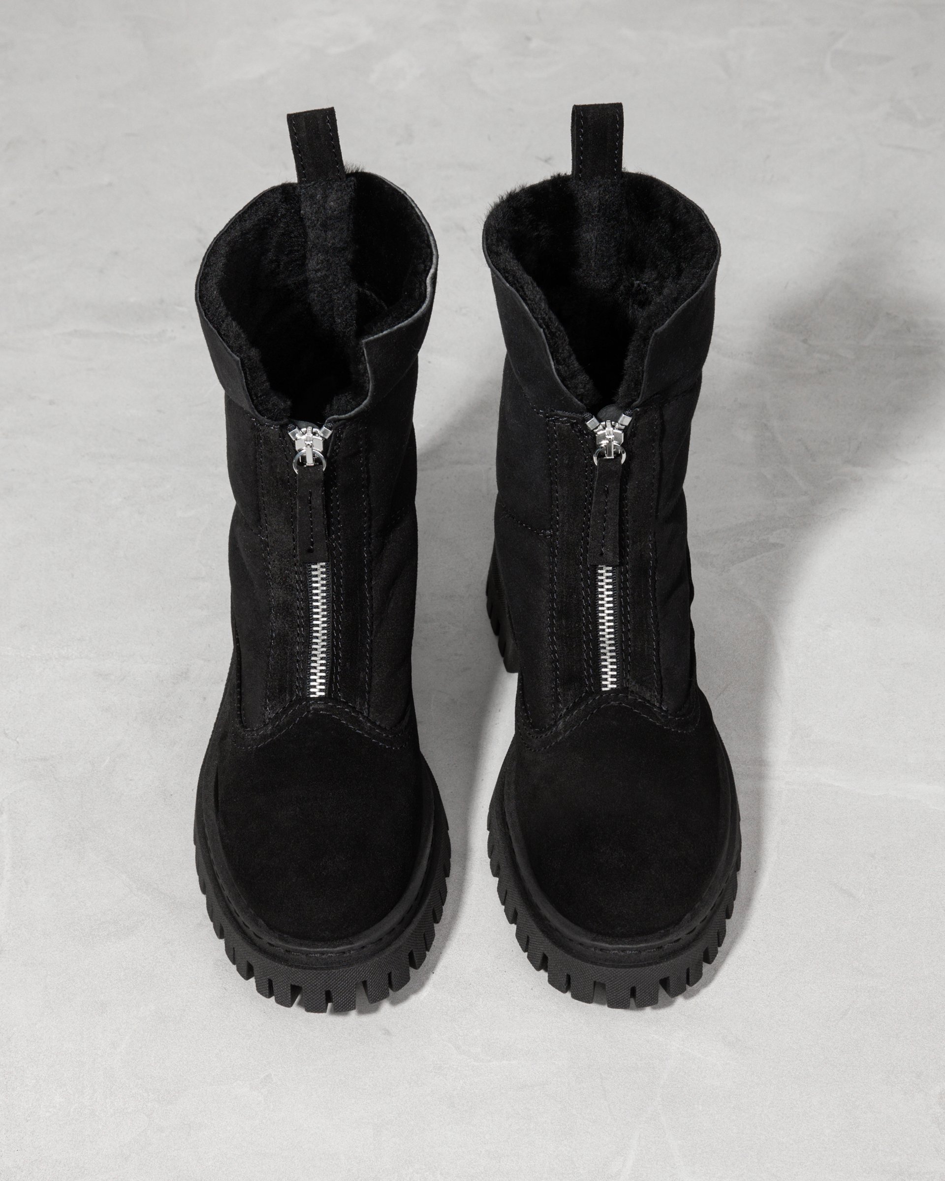 Чёрные замшевые зимние ботинки - Image 3 of 6