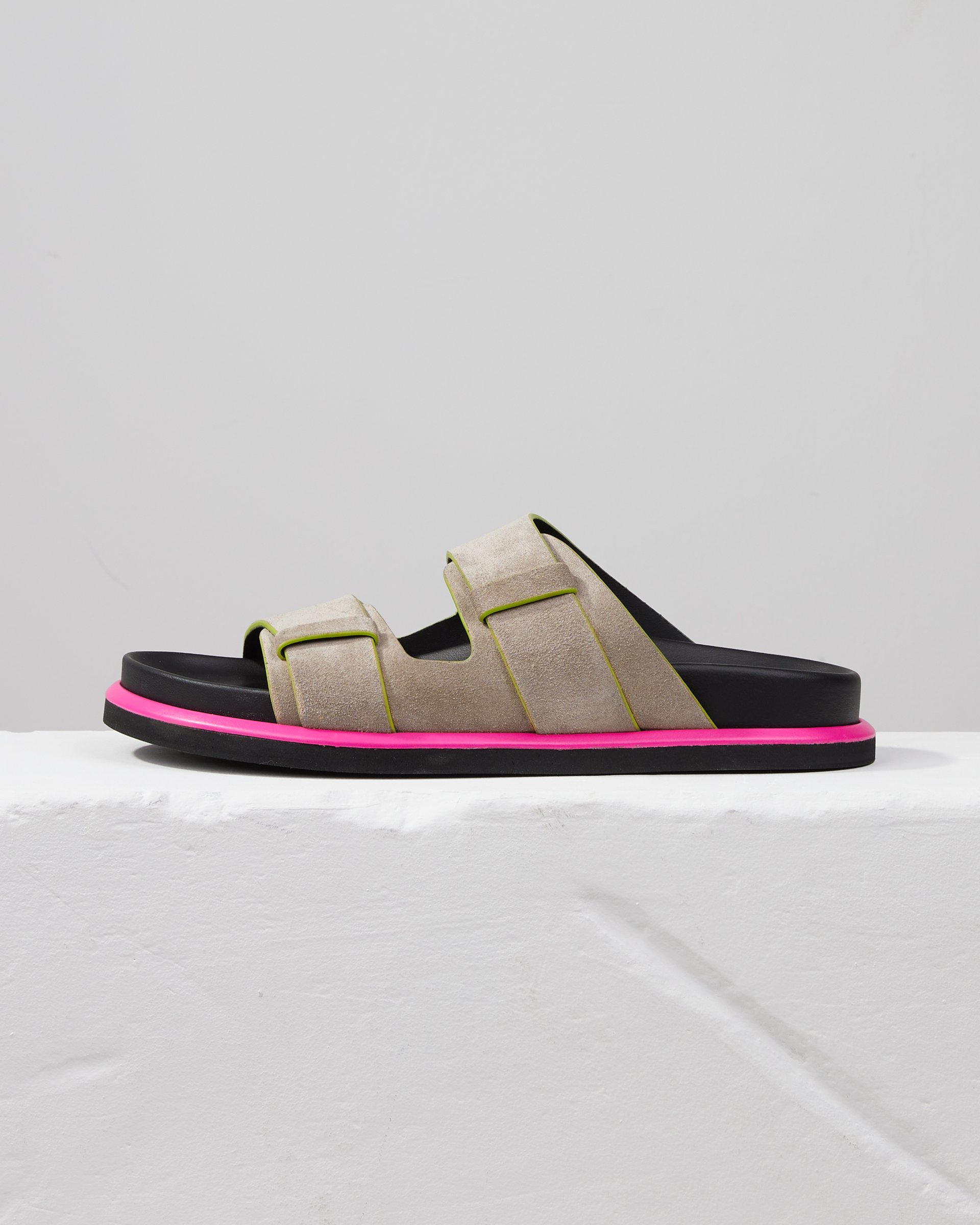 Бежевые замшевые шлепанцы - Main image