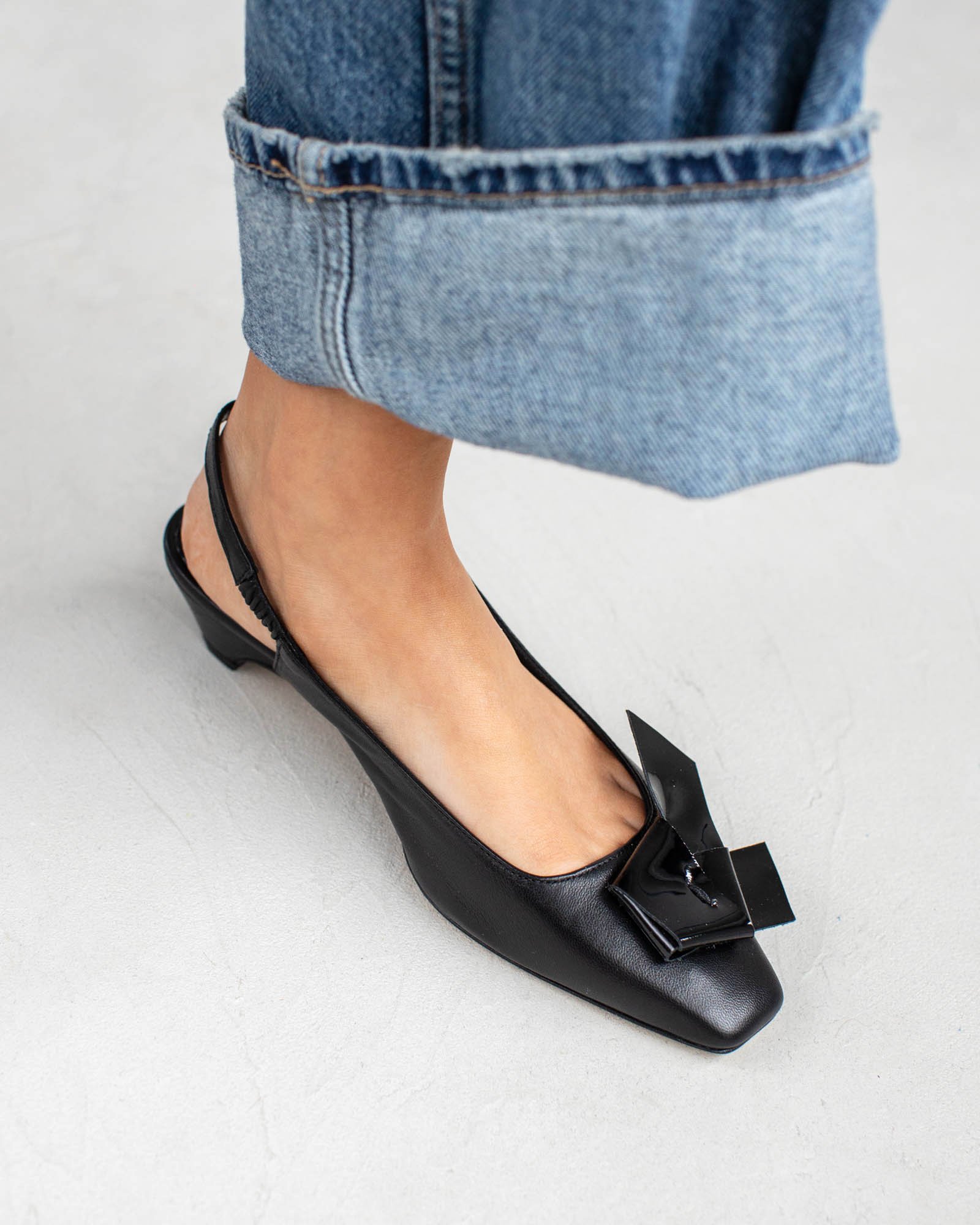 Черные кожаные туфли с бантиком - Image 5 of 5