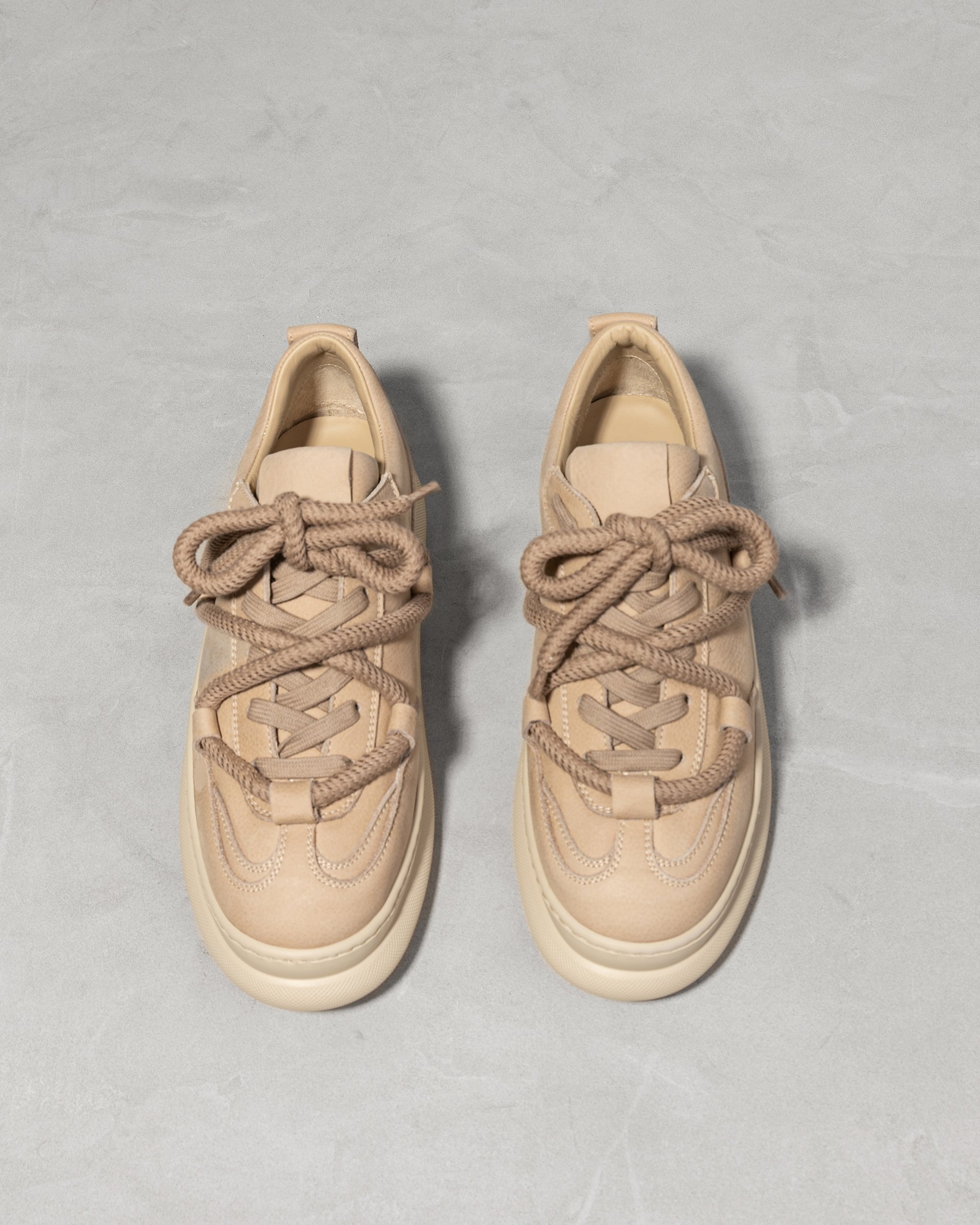 Бежевые кеды из натуральной кожи - Image 3 of 6