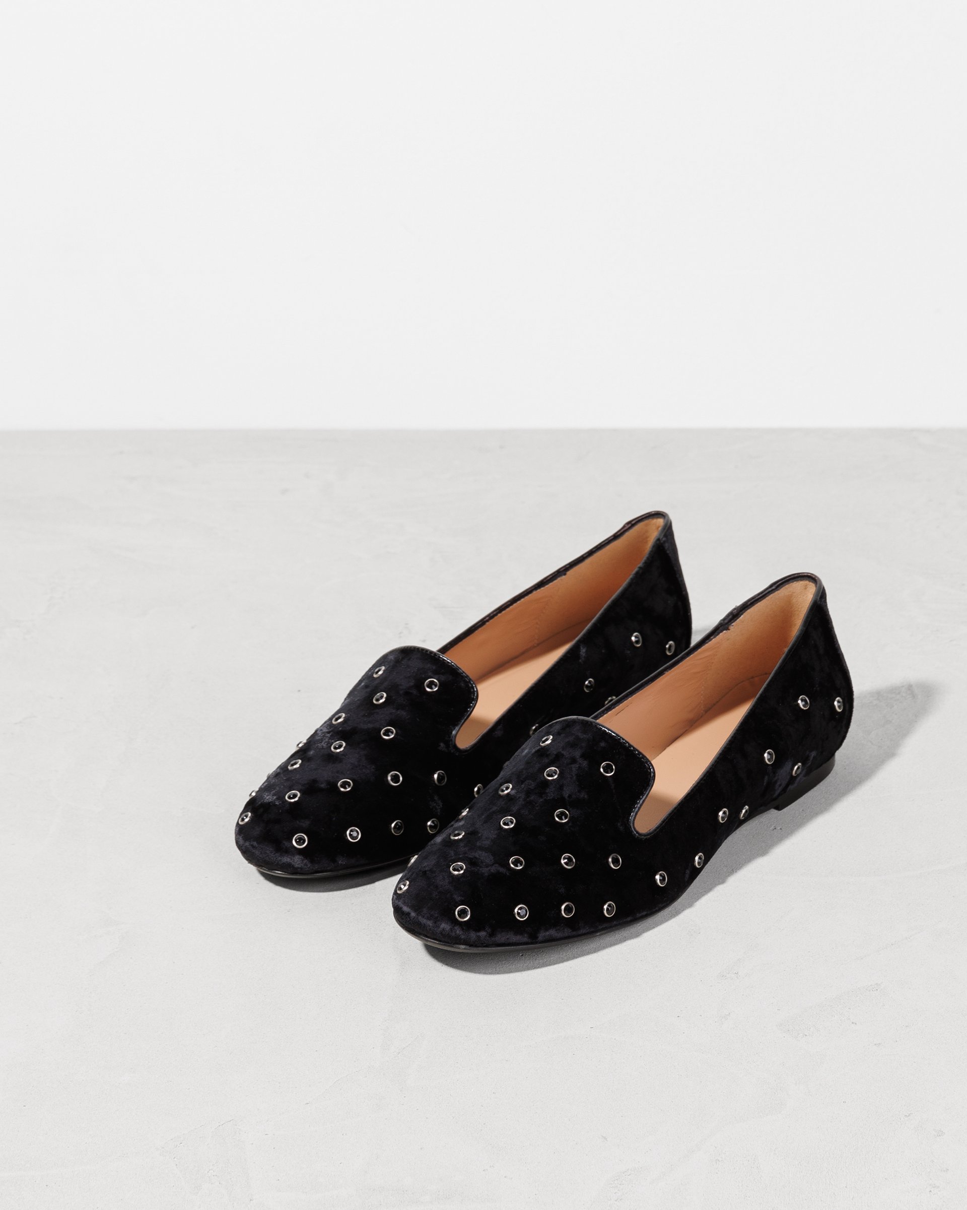 Чёрные мокасины из бархата - Image 2 of 7